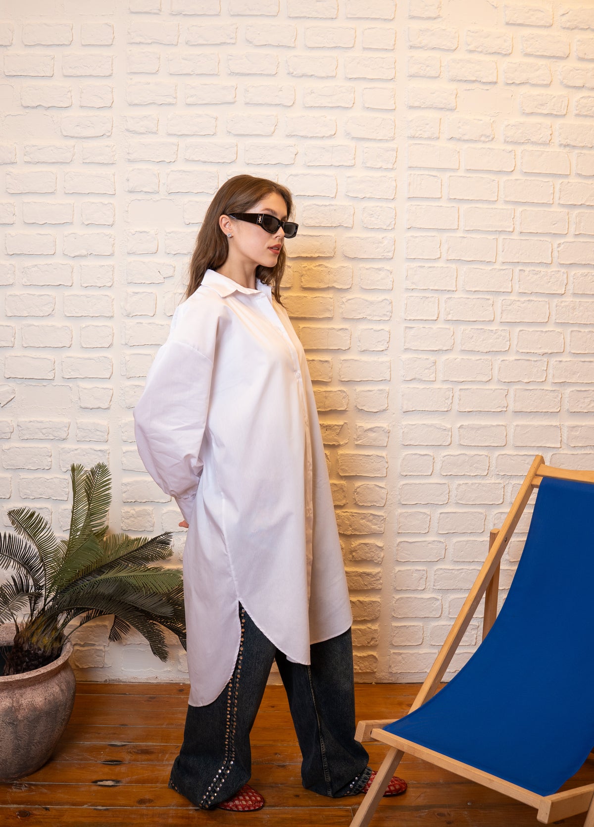oversized button-up shirt