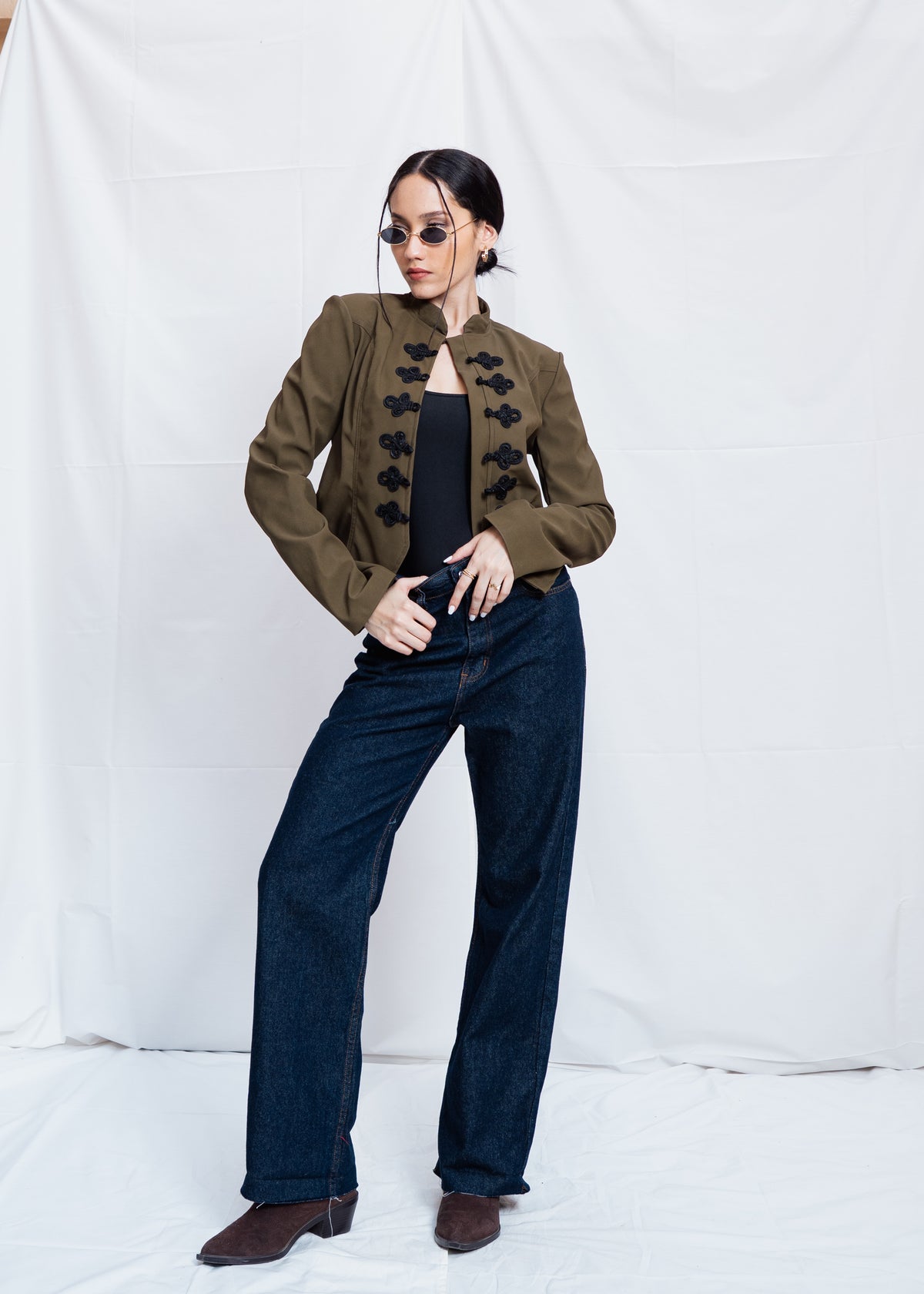 Chinese Leather Jacket - Olive