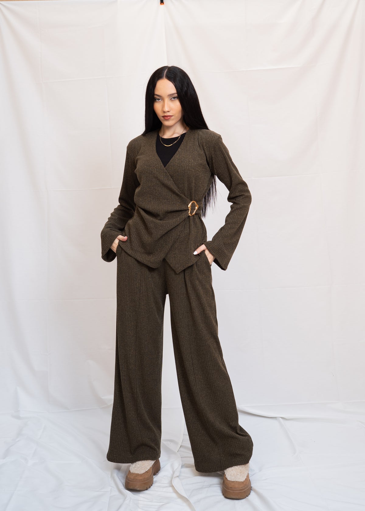 Jersey Set With Flared Sleeve