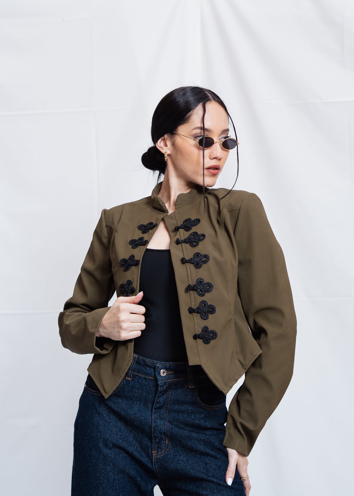Chinese Leather Jacket - Olive
