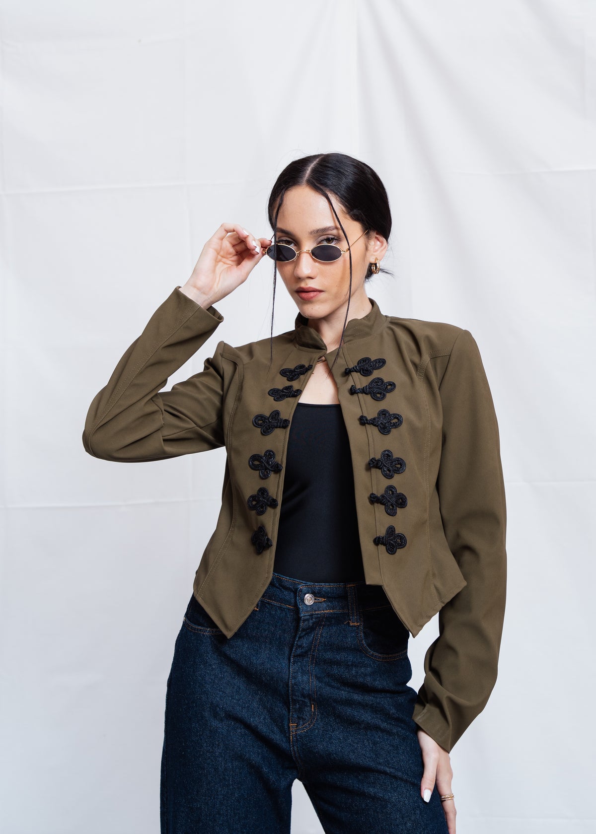 Chinese Leather Jacket - Olive