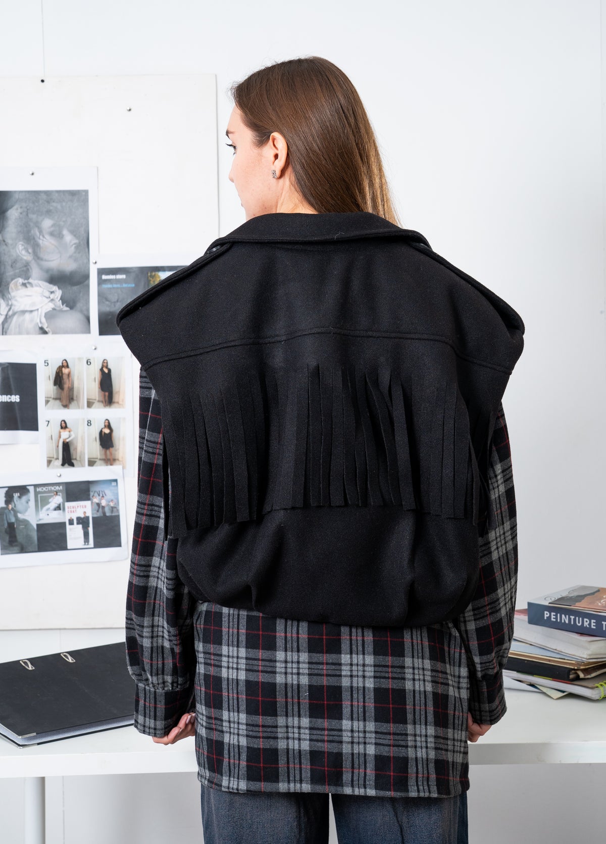 Puffy Waistcoat With Fringed Details