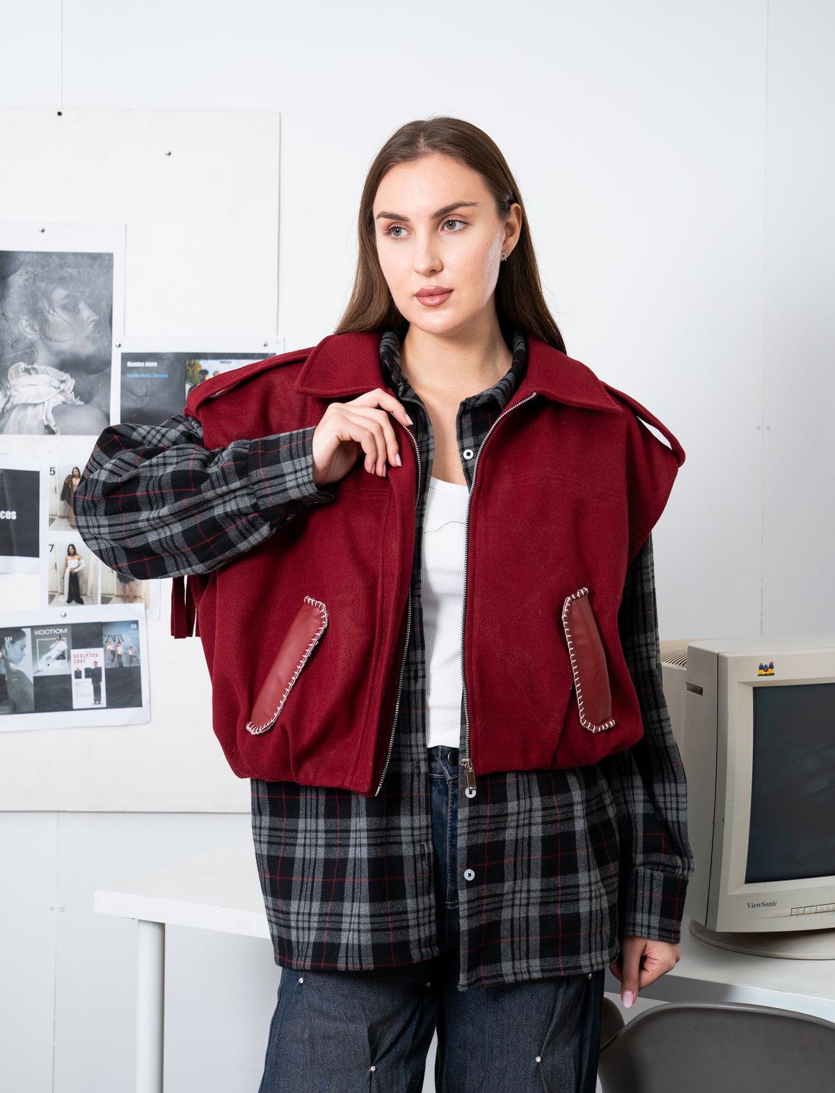 Puffy Waistcoat With Fringed Details