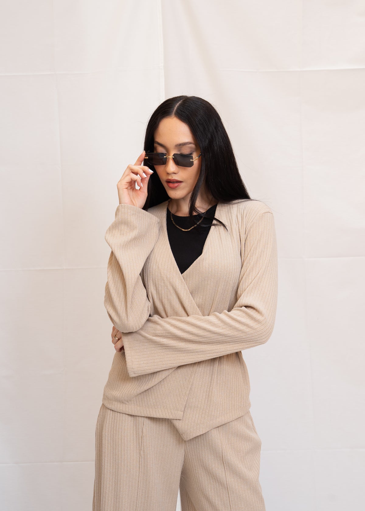 Jersey Set With Flared Sleeve