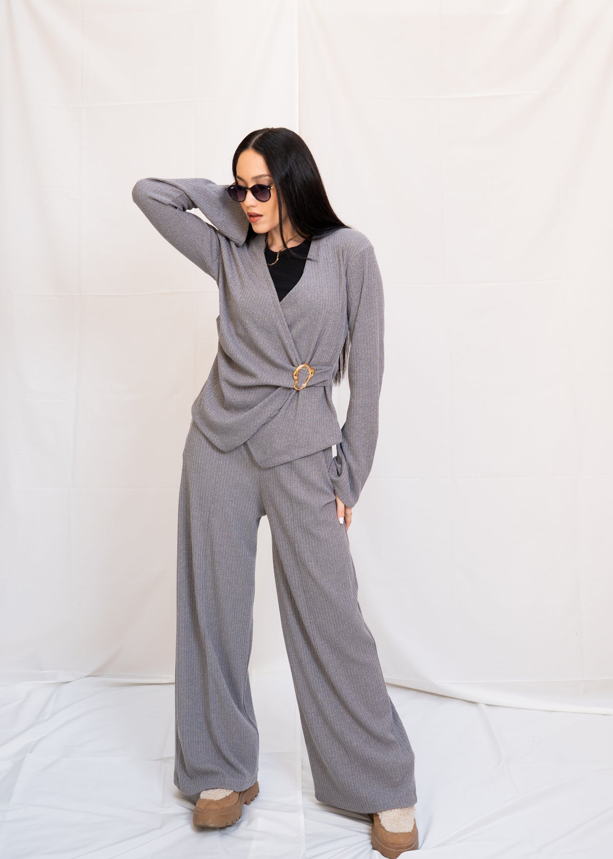 Jersey Set With Flared Sleeve