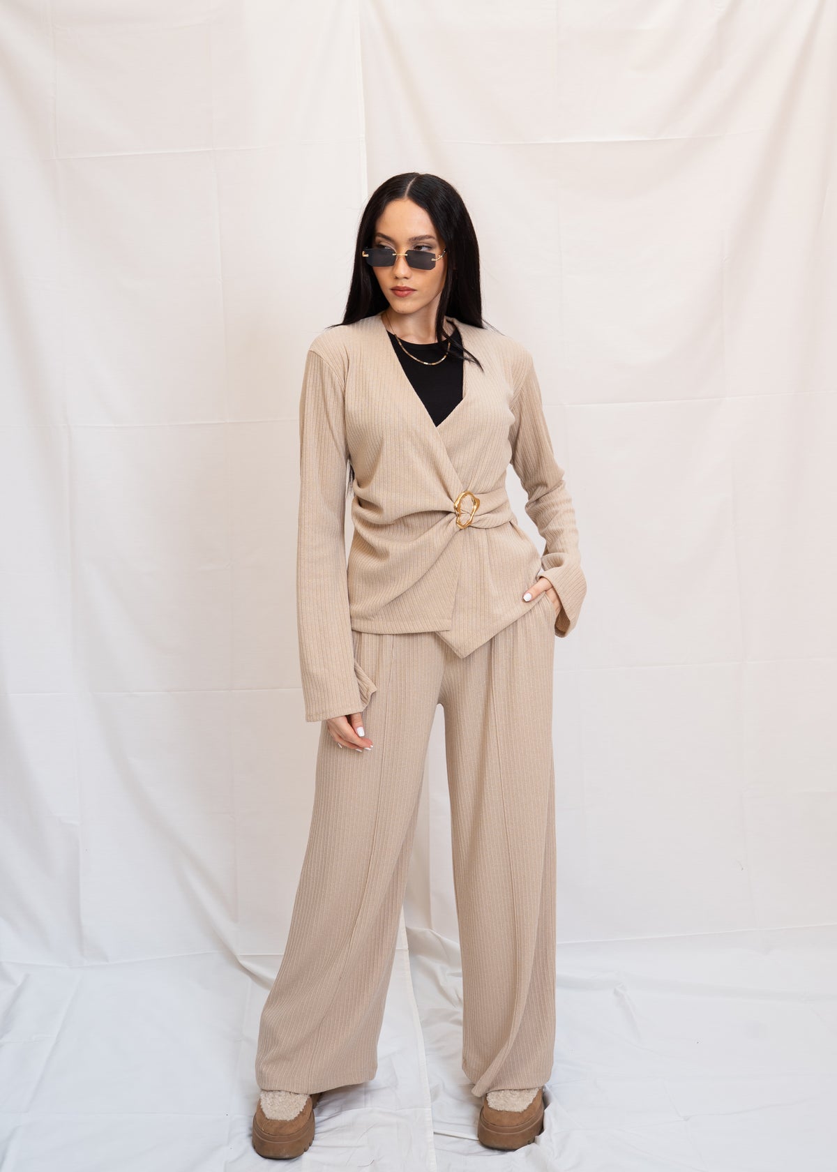 Jersey Set With Flared Sleeve