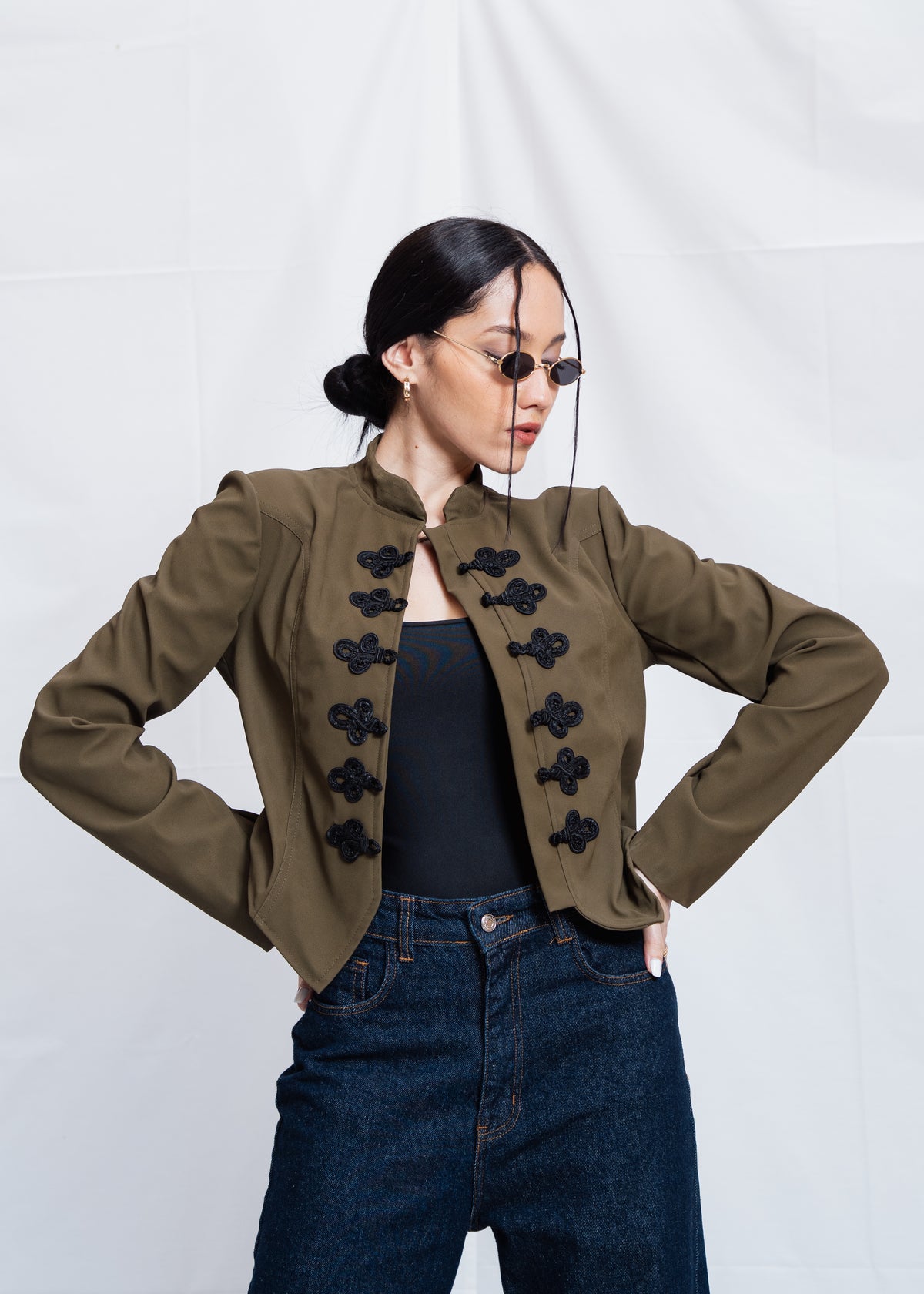 Chinese Leather Jacket - Olive