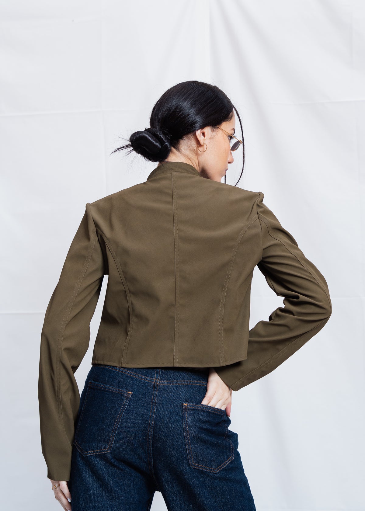 Chinese Leather Jacket - Olive