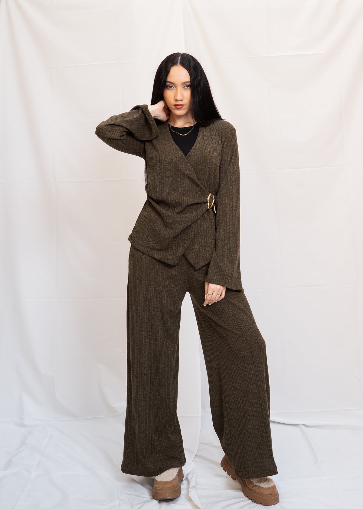 Jersey Set With Flared Sleeve