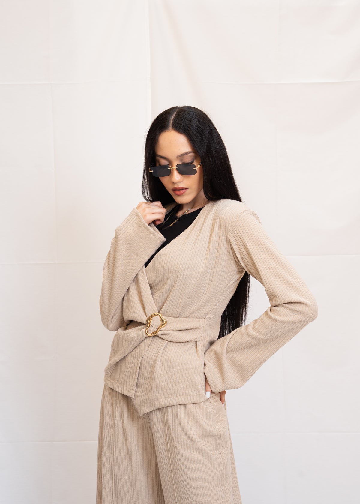 Jersey Set With Flared Sleeve