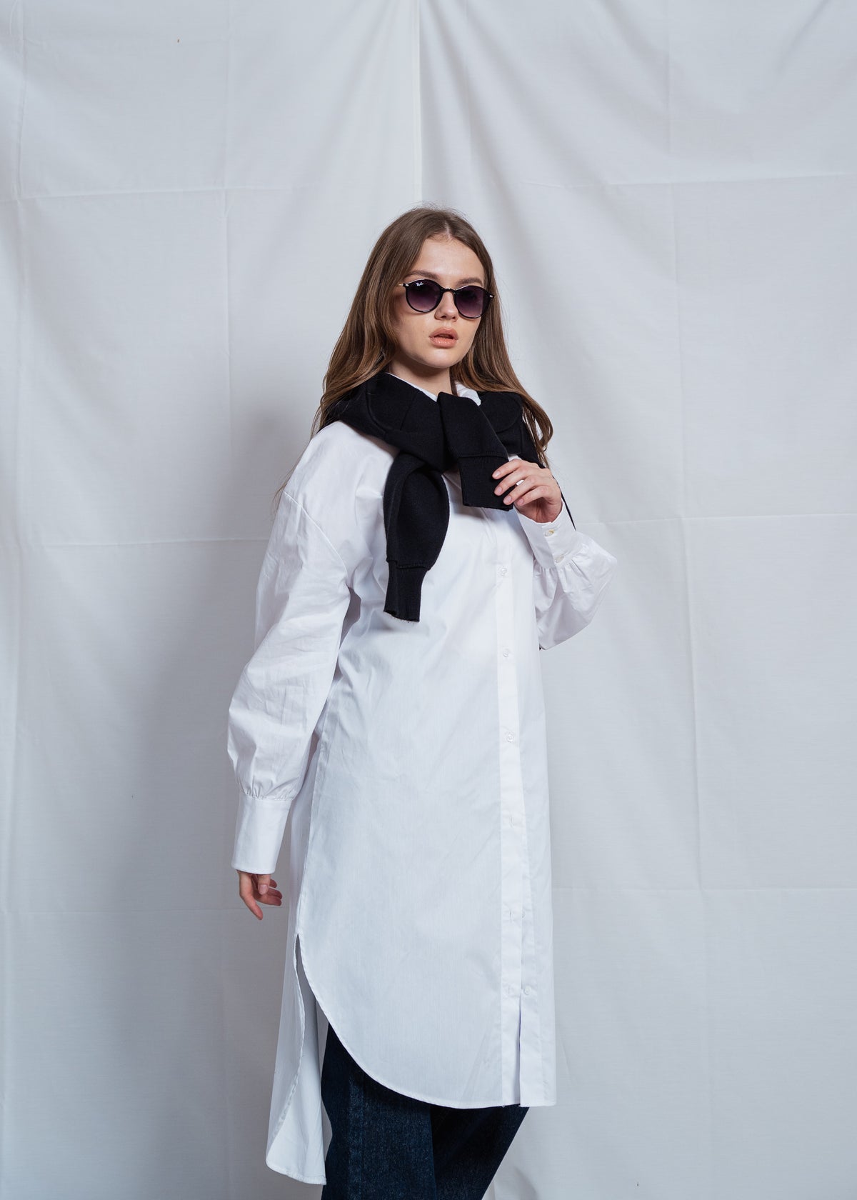 Long Basic Poplin Shirt