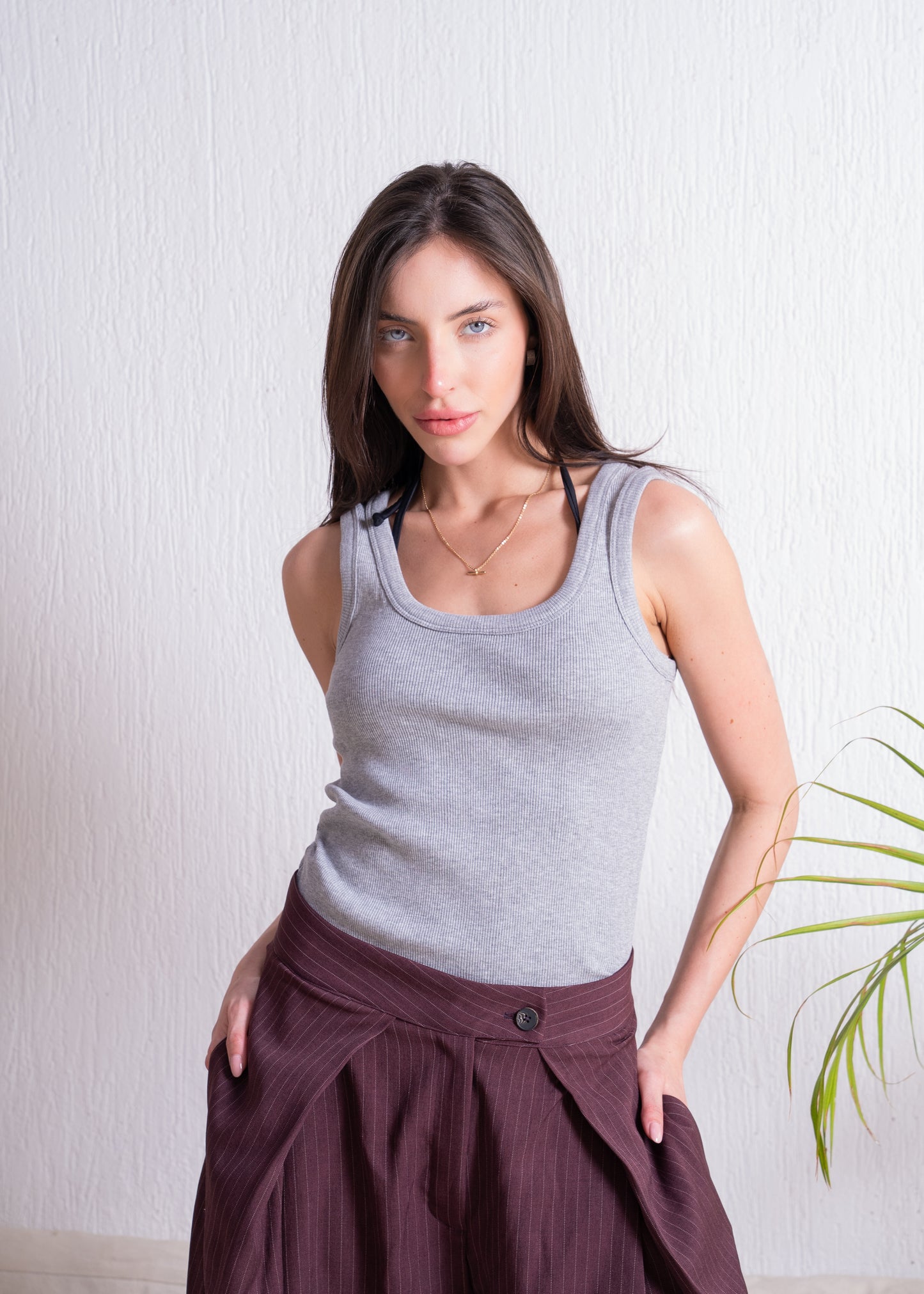 ribbed sleeveless top