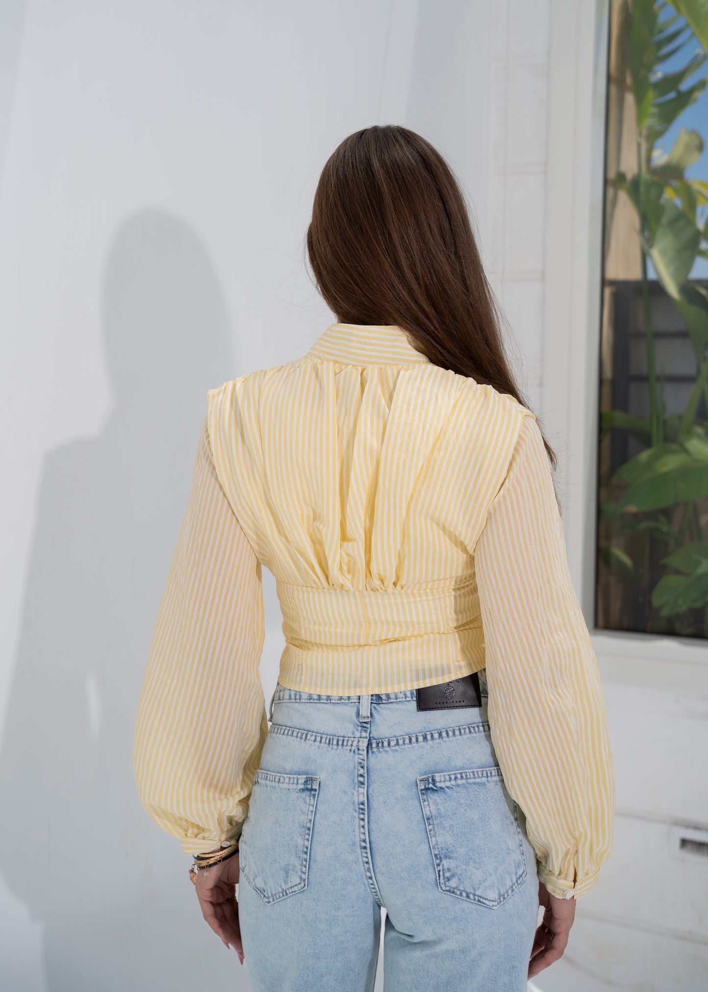 striped corset blouse