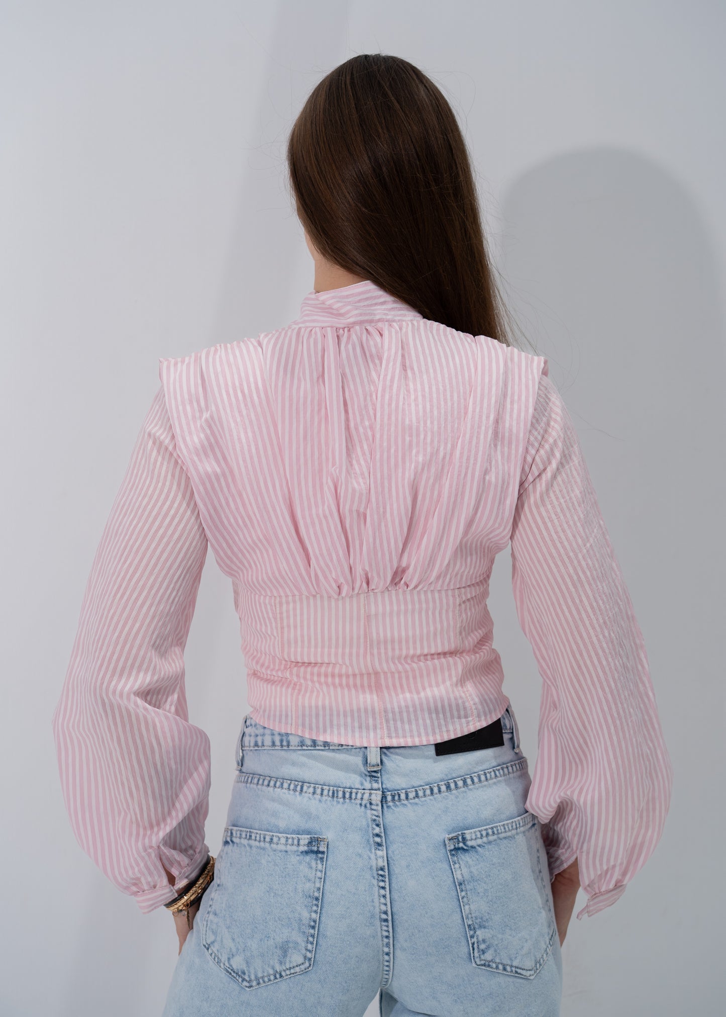 striped corset blouse