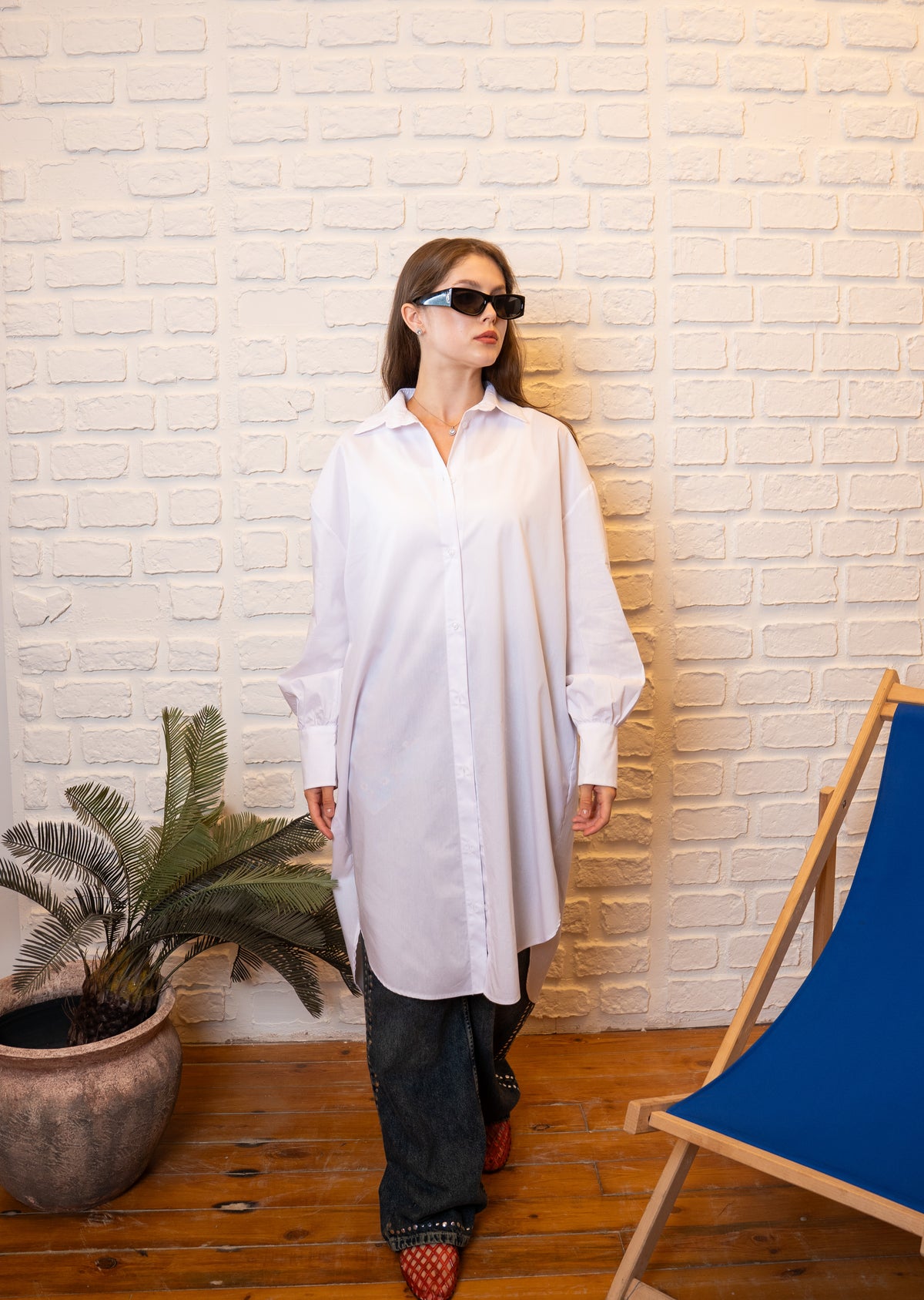 oversized button-up shirt