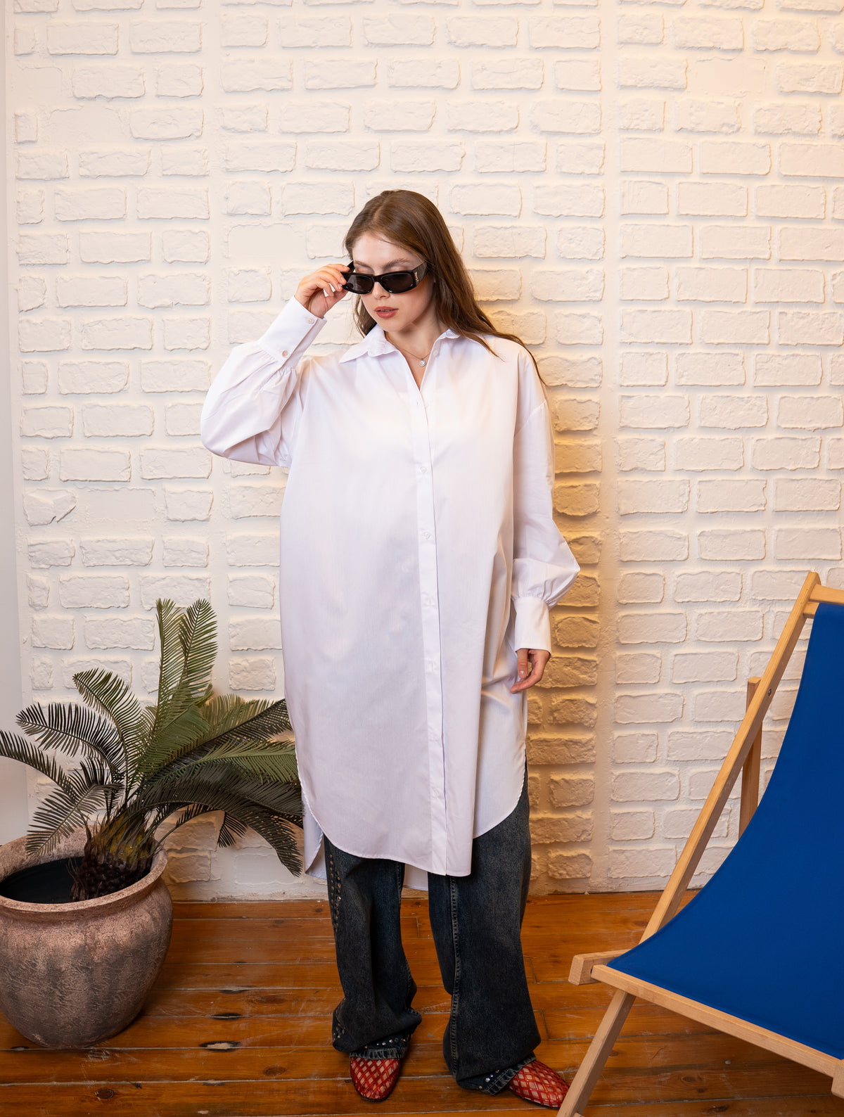 oversized button-up shirt