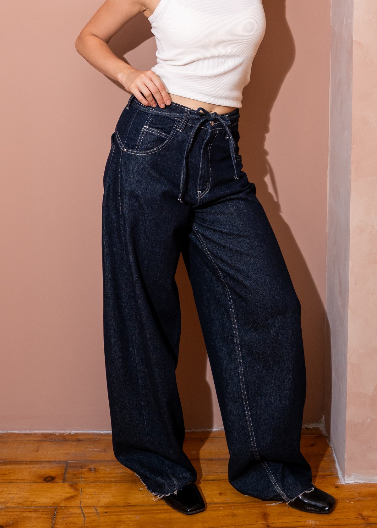 High rise wide fit jeans