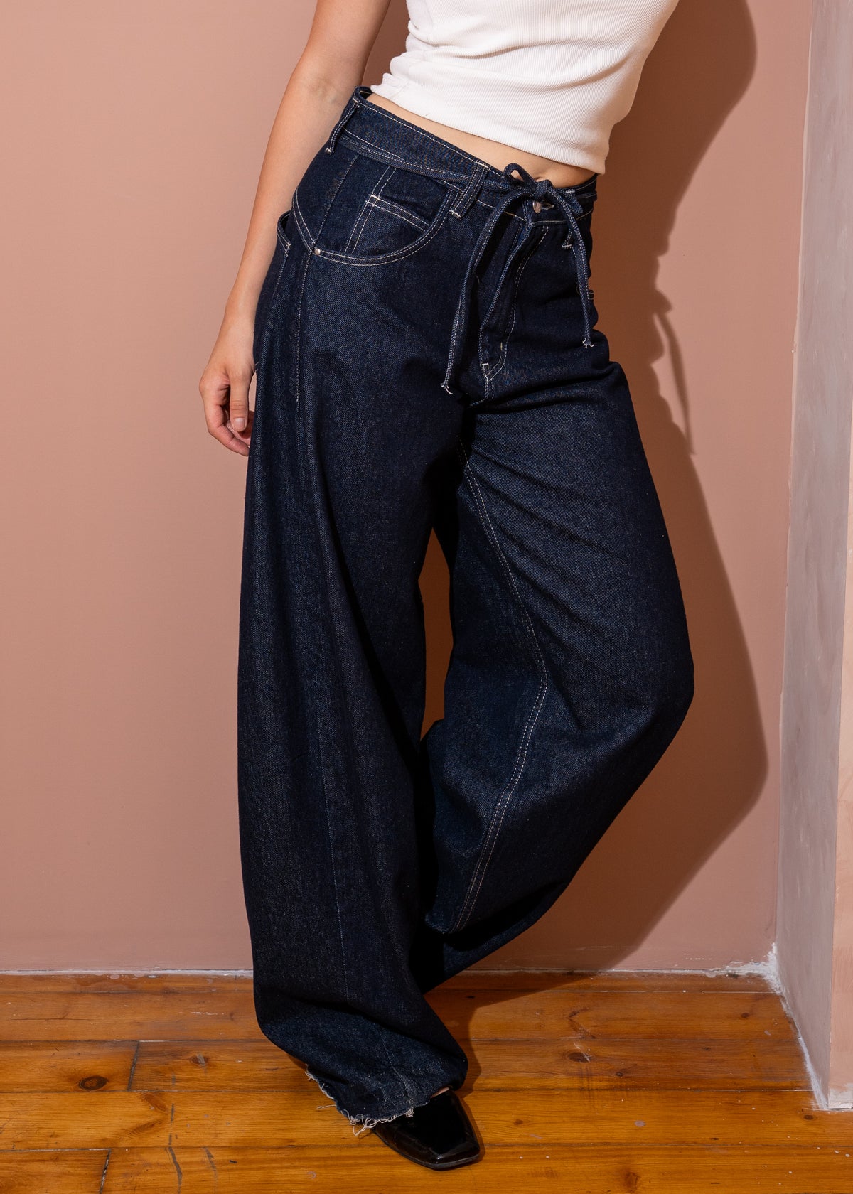High rise wide fit jeans