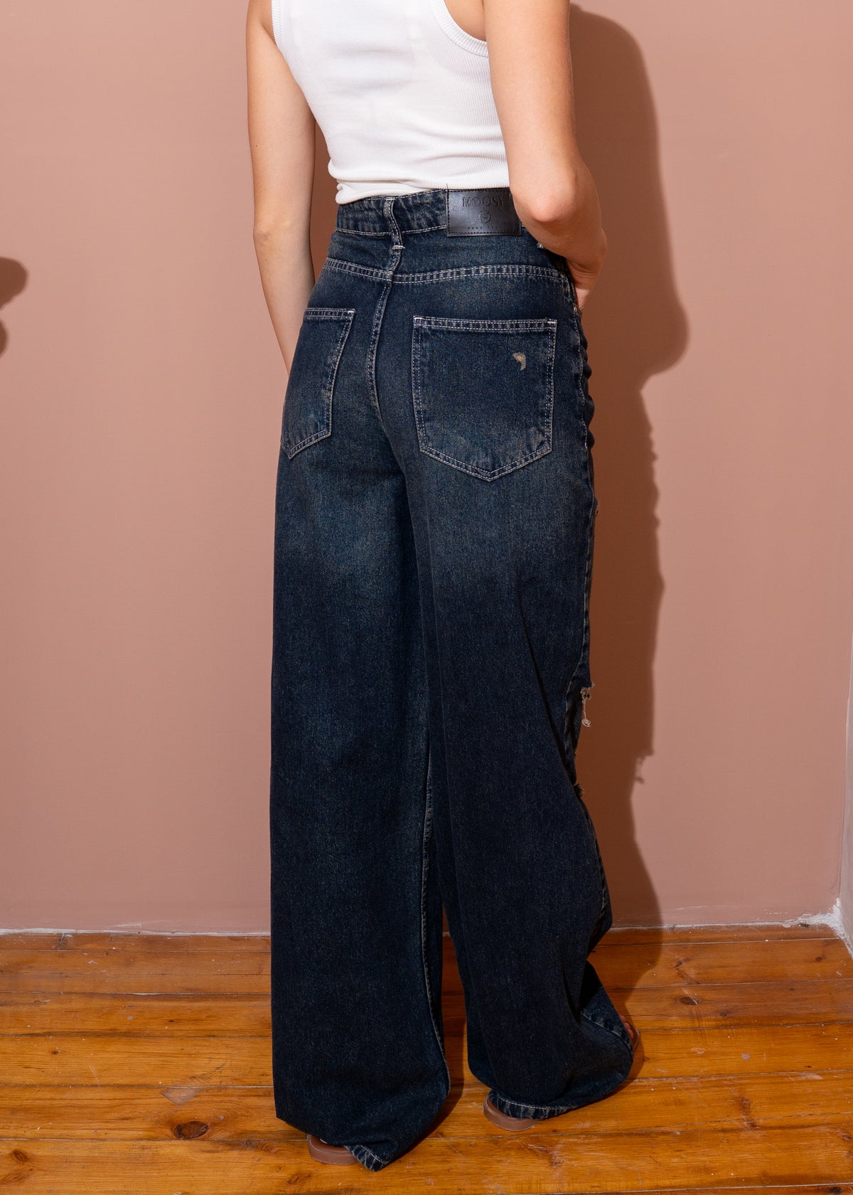 ripped wide jeans
