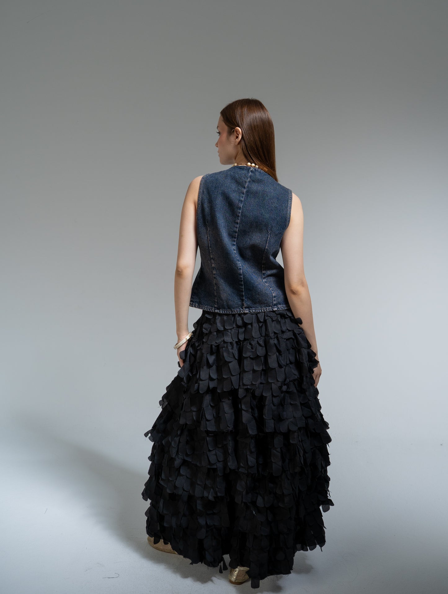 sleeveless denim vest