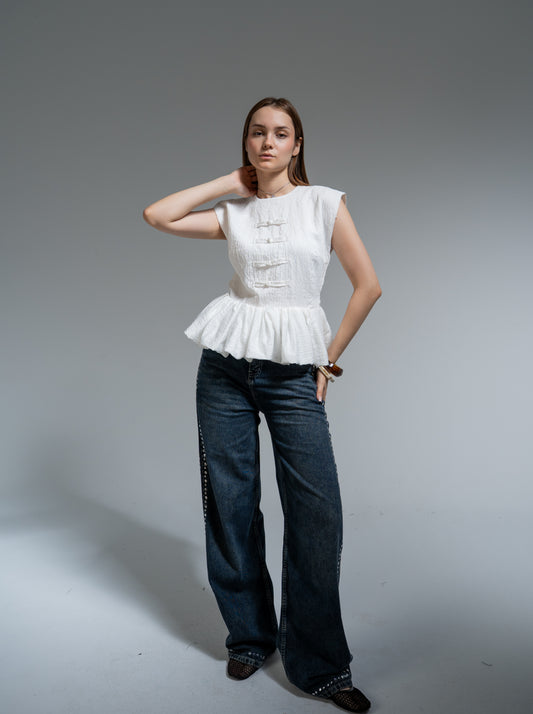 stripe napleon blouse