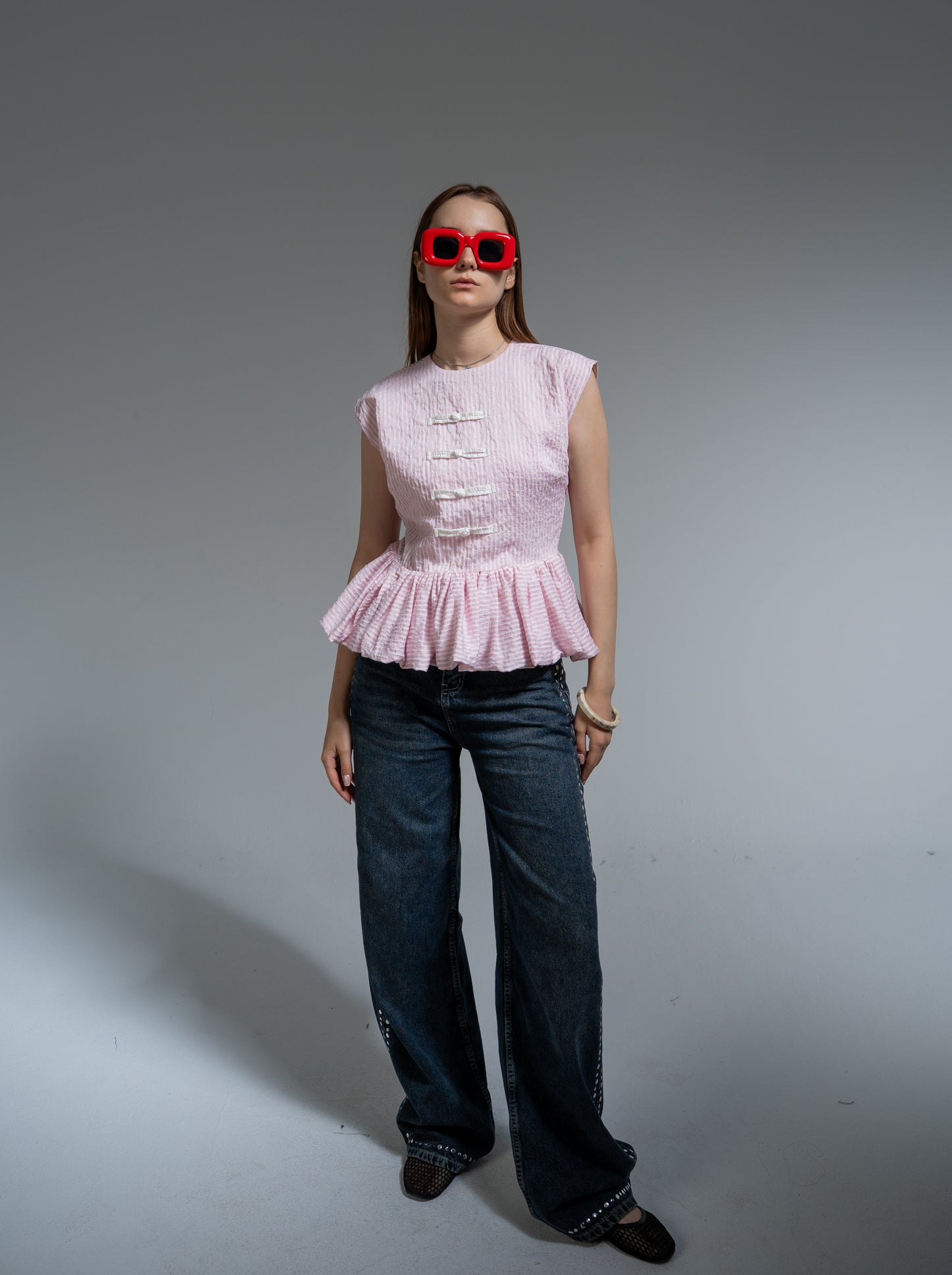 stripe napleon blouse