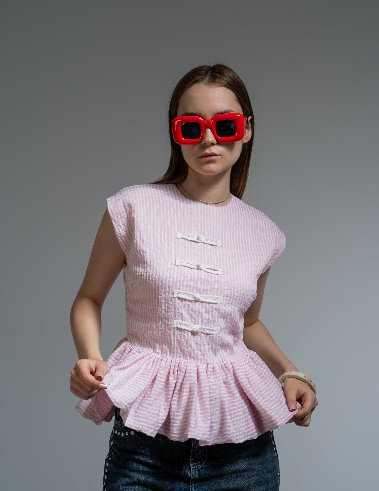 stripe napleon blouse