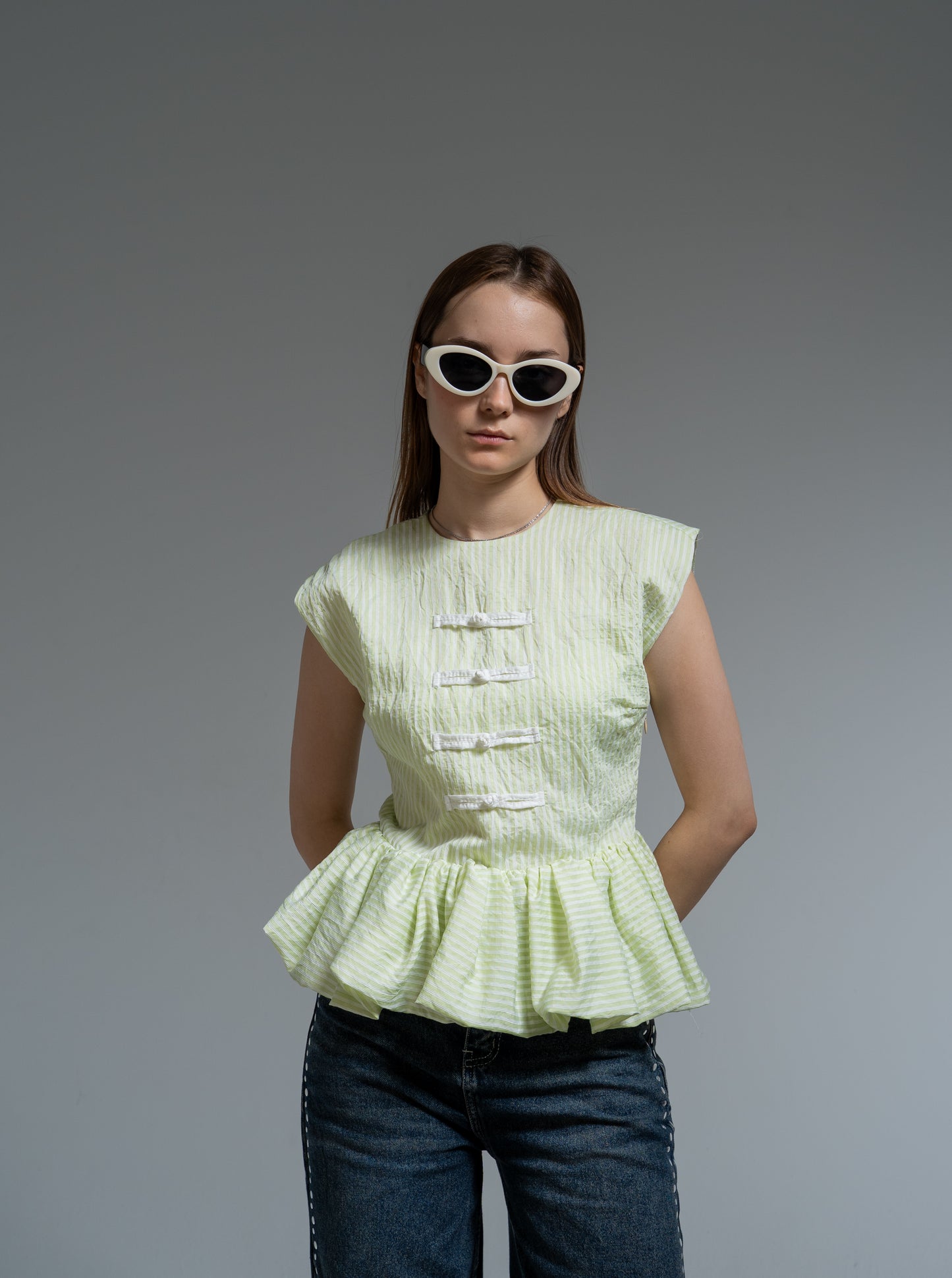 stripe napleon blouse
