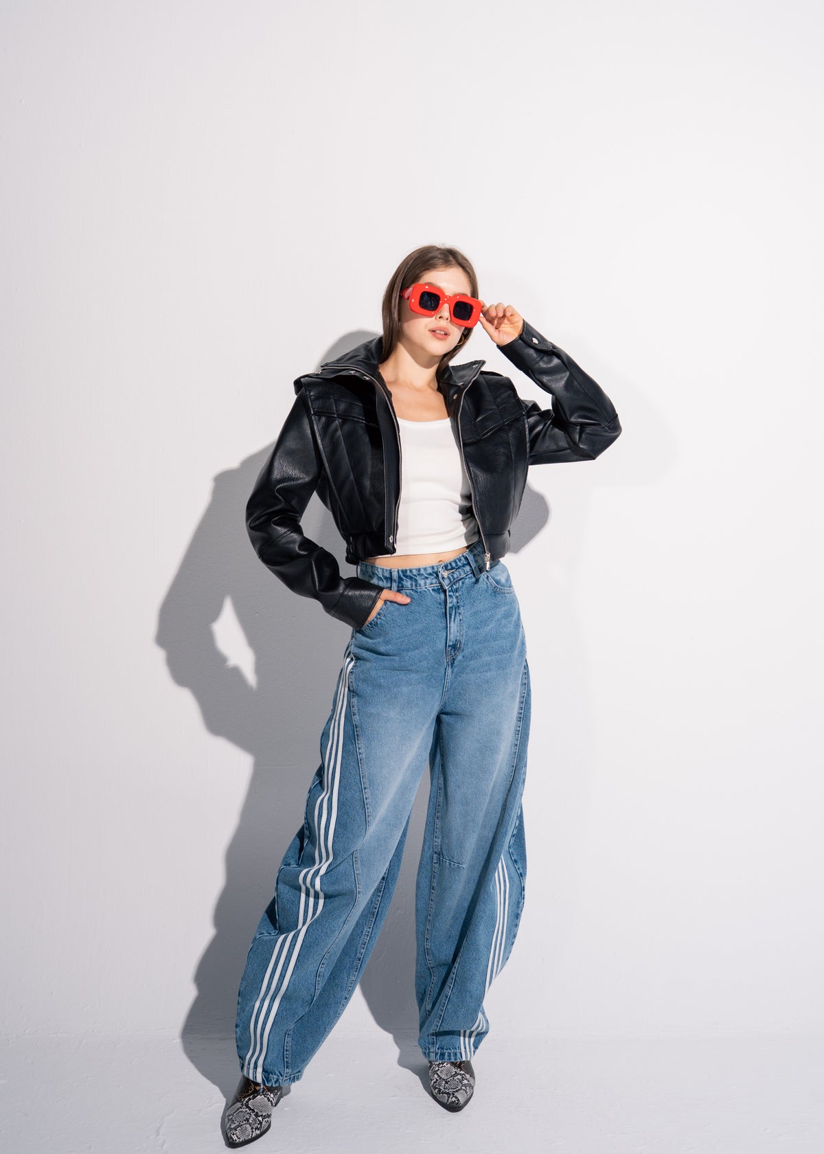 Short Leather Effect Jacket