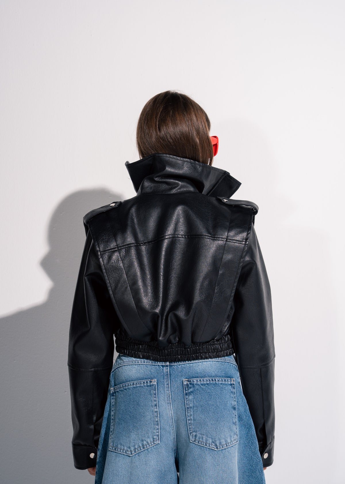 Short Leather Effect Jacket