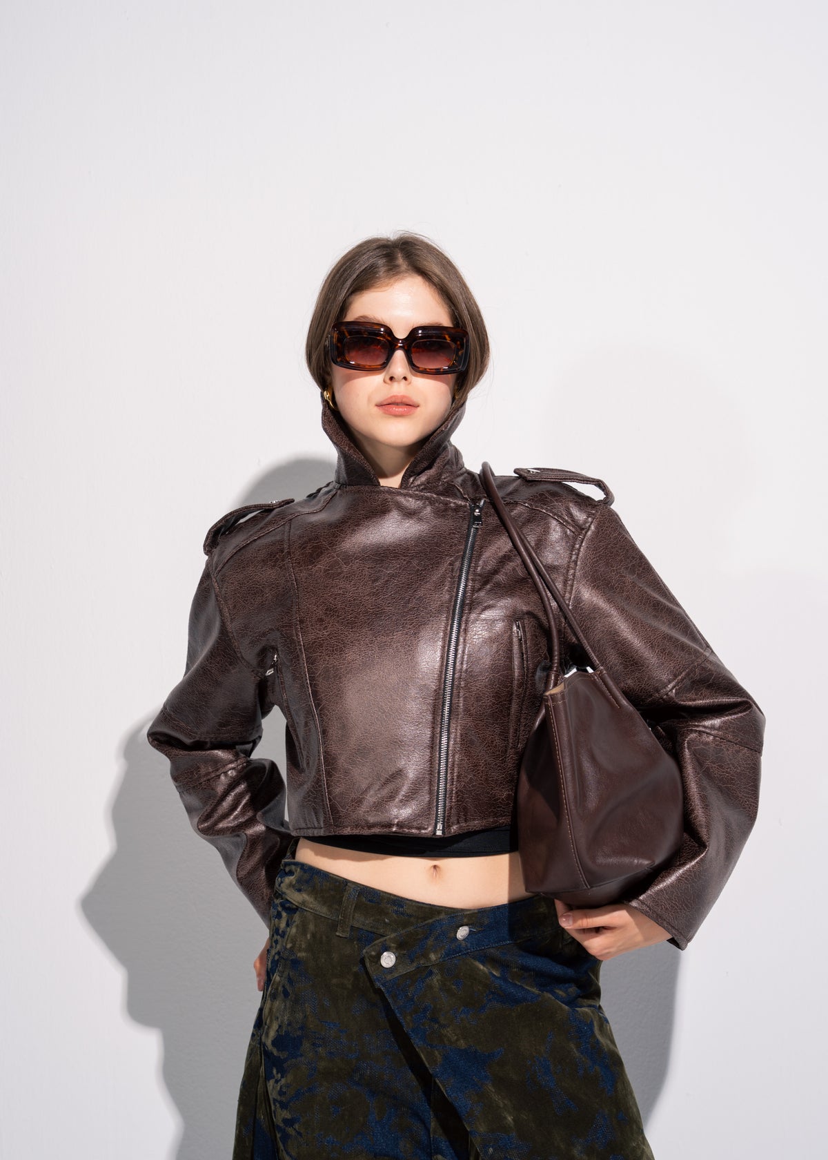 Cropped Biker Jacket