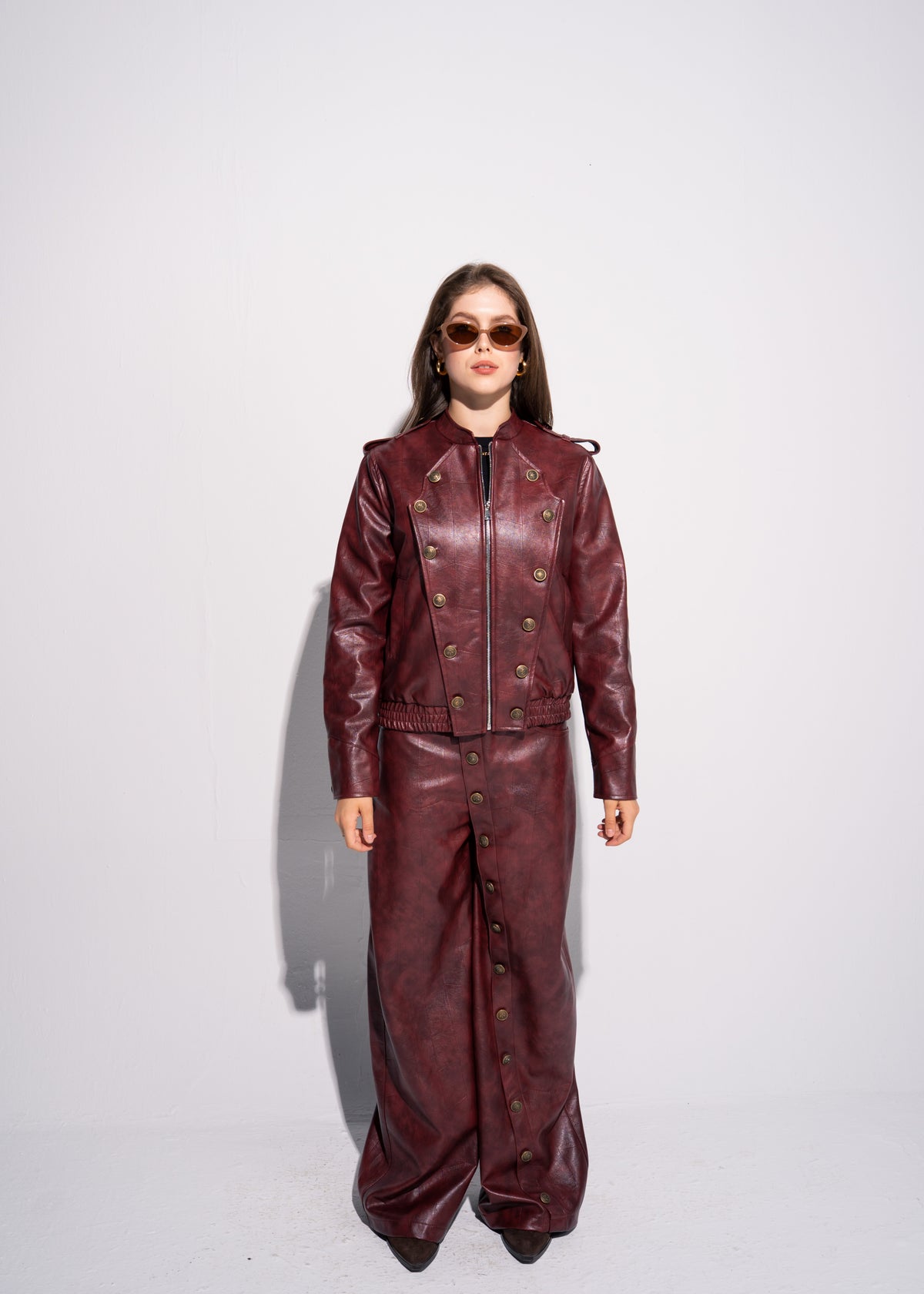 Buttoned Leather Jacket