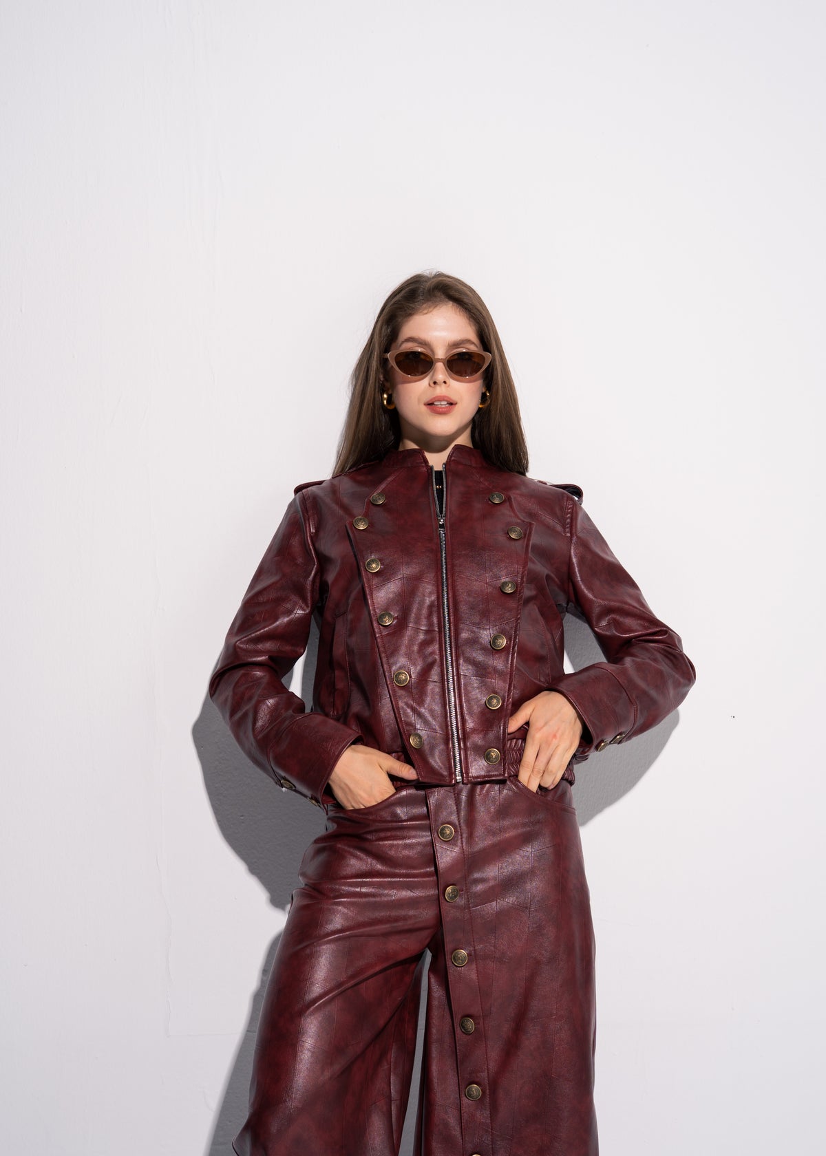 Buttoned Leather Jacket