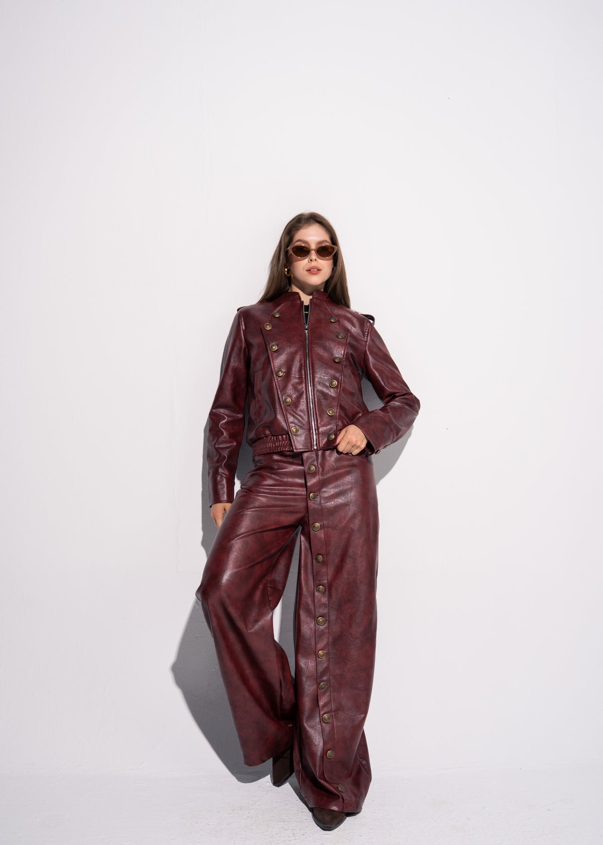 Buttoned Leather Jacket