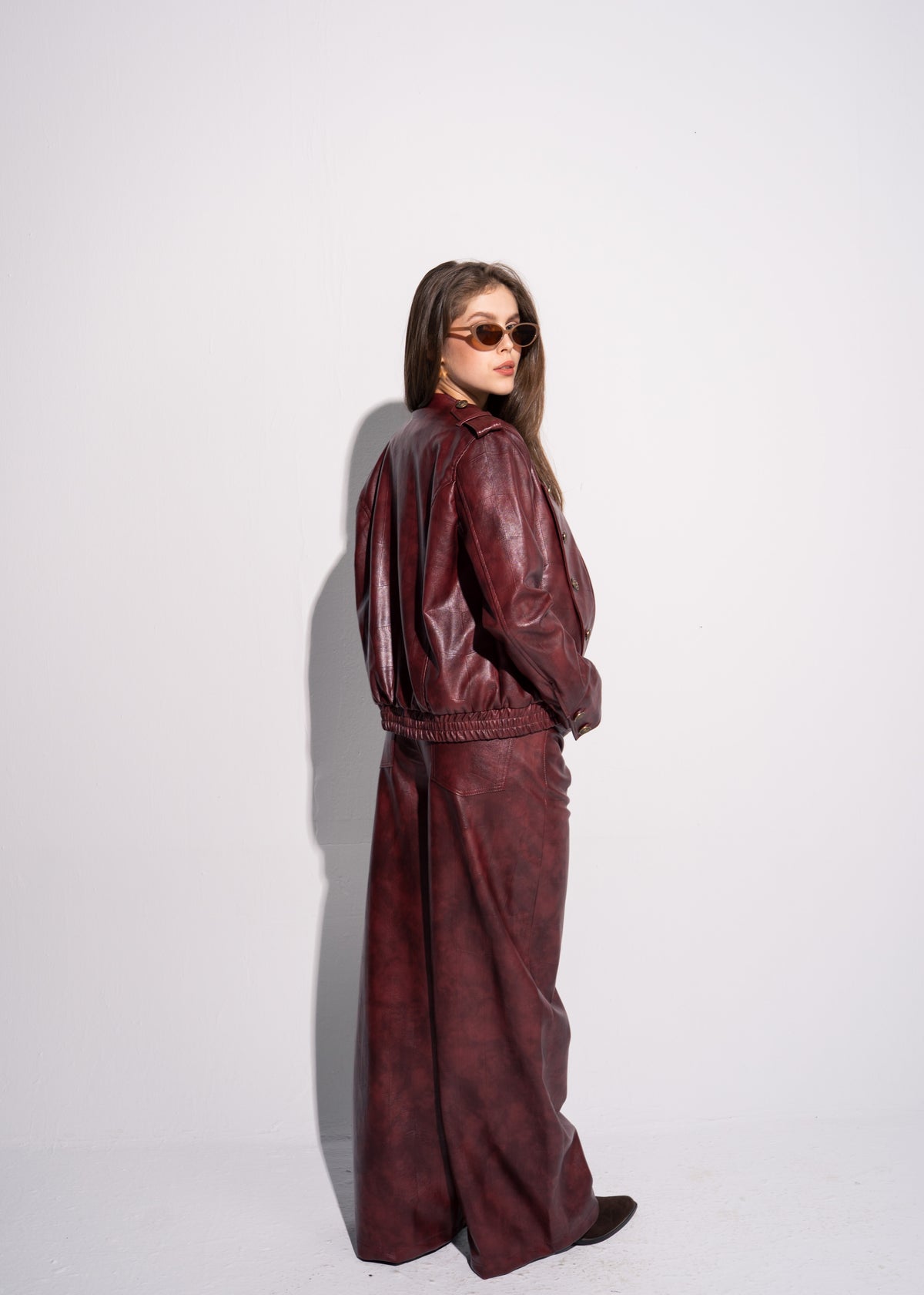 Buttoned Leather Jacket