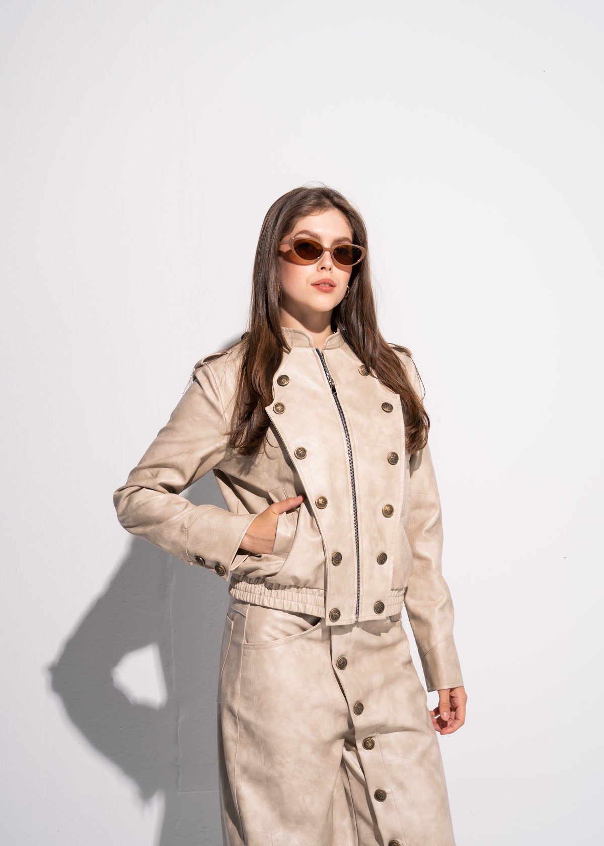 Buttoned Leather Trousers