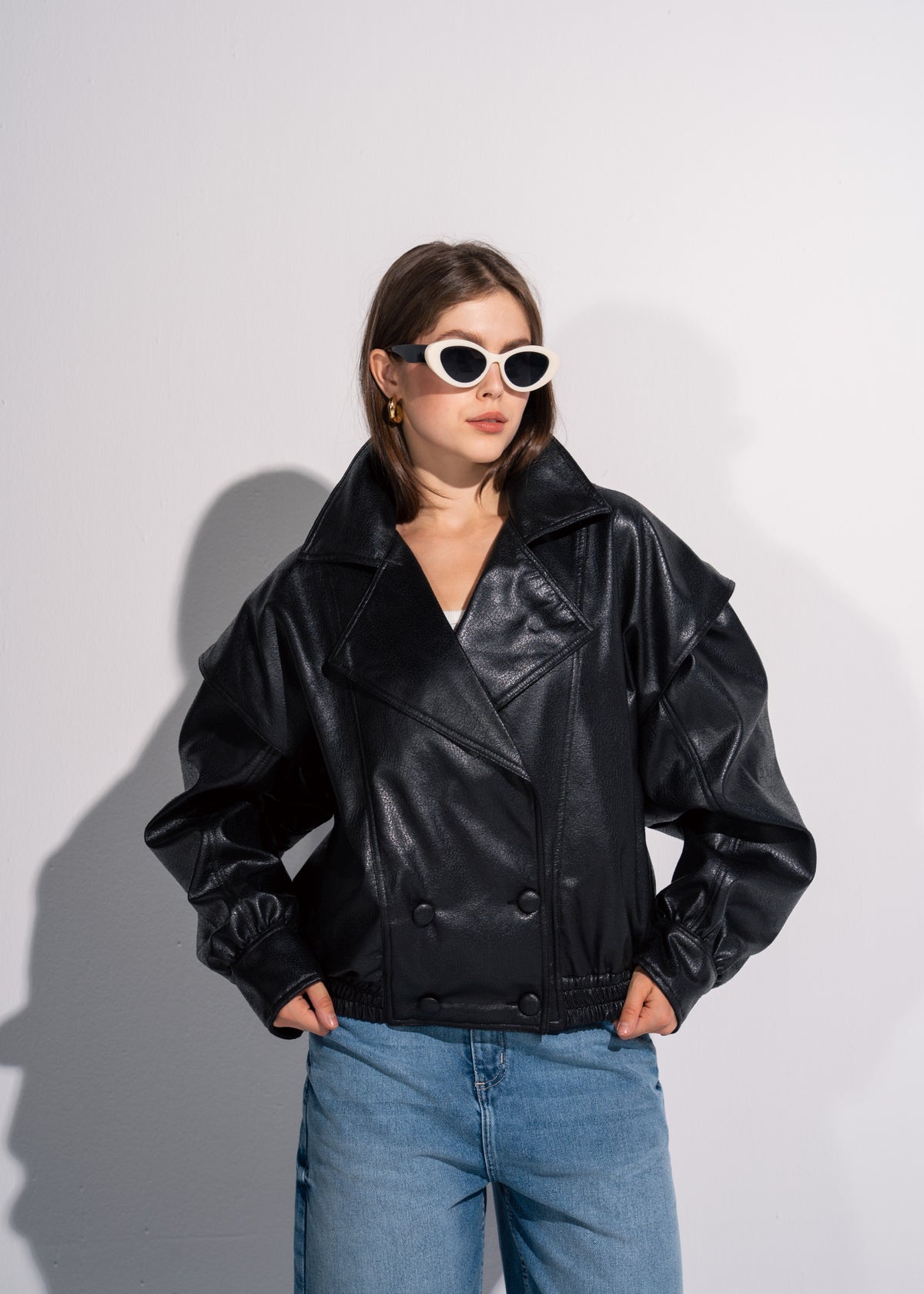 Relaxed Fit Leather Jacket