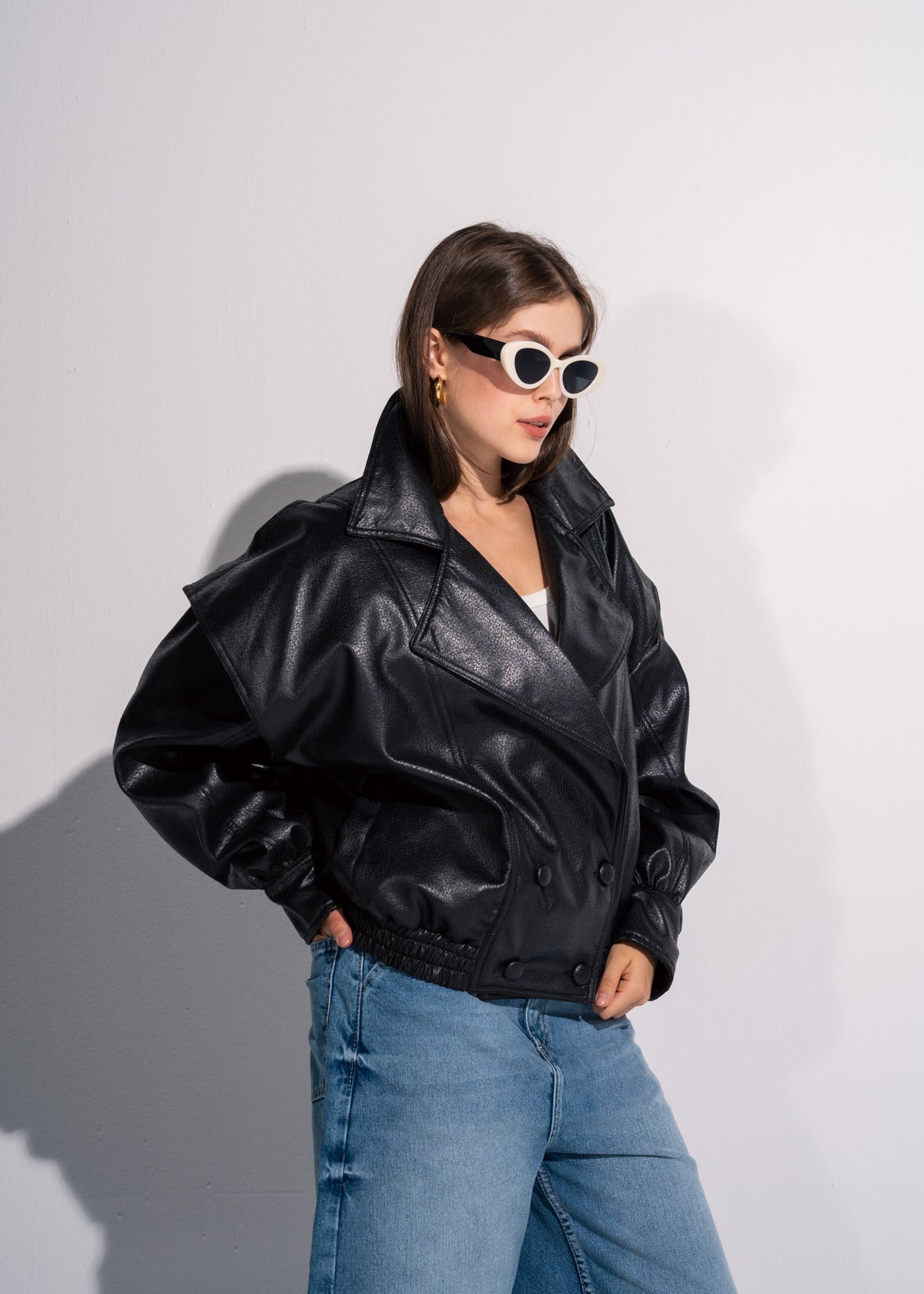 Relaxed Fit Leather Jacket