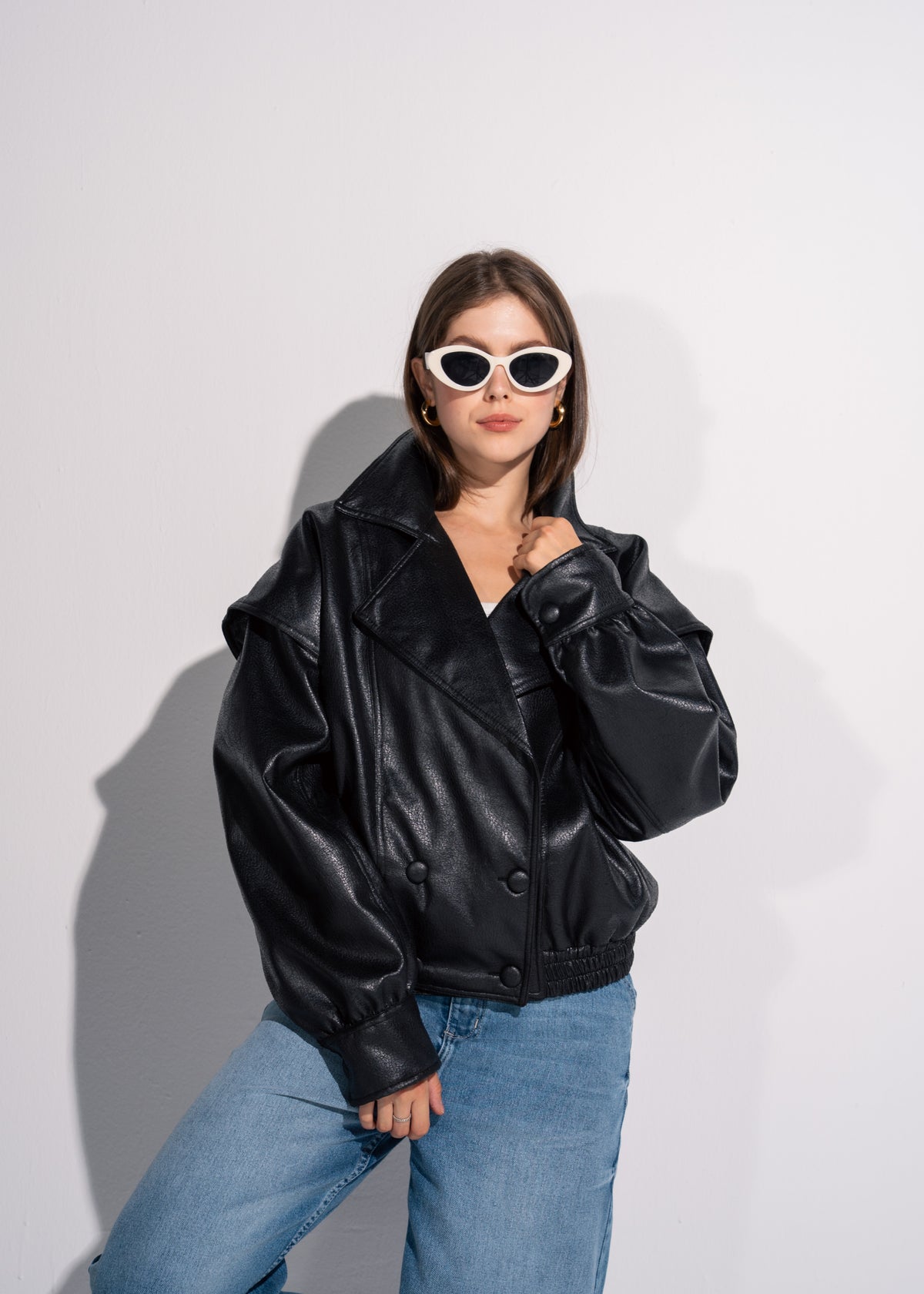 Relaxed Fit Leather Jacket