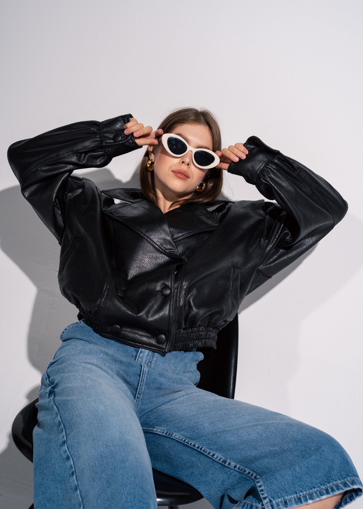 Relaxed Fit Leather Jacket