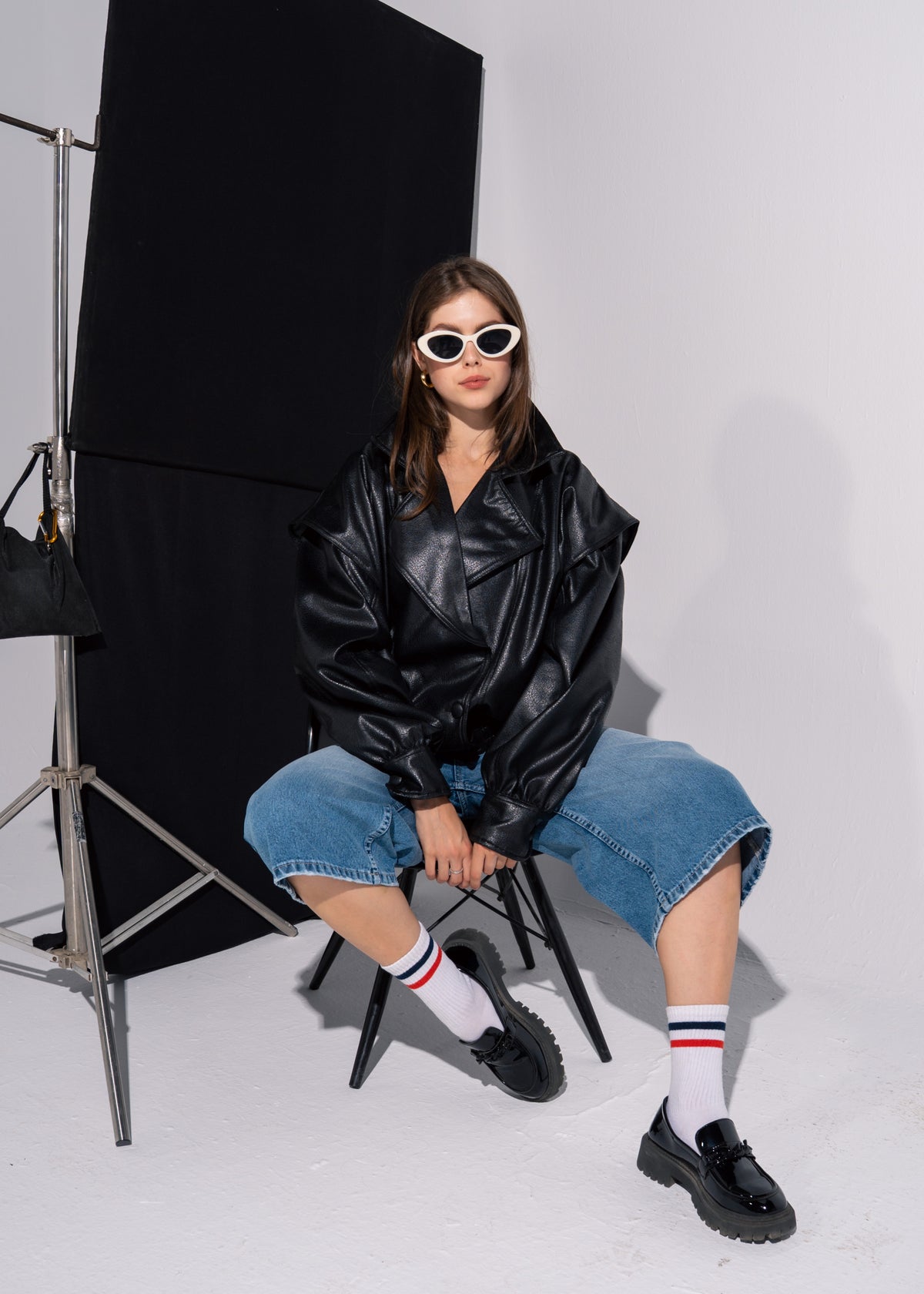 Relaxed Fit Leather Jacket