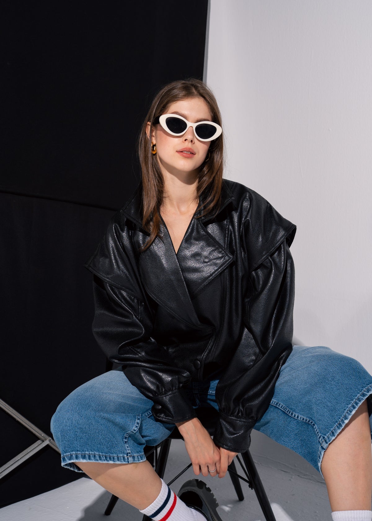 Relaxed Fit Leather Jacket