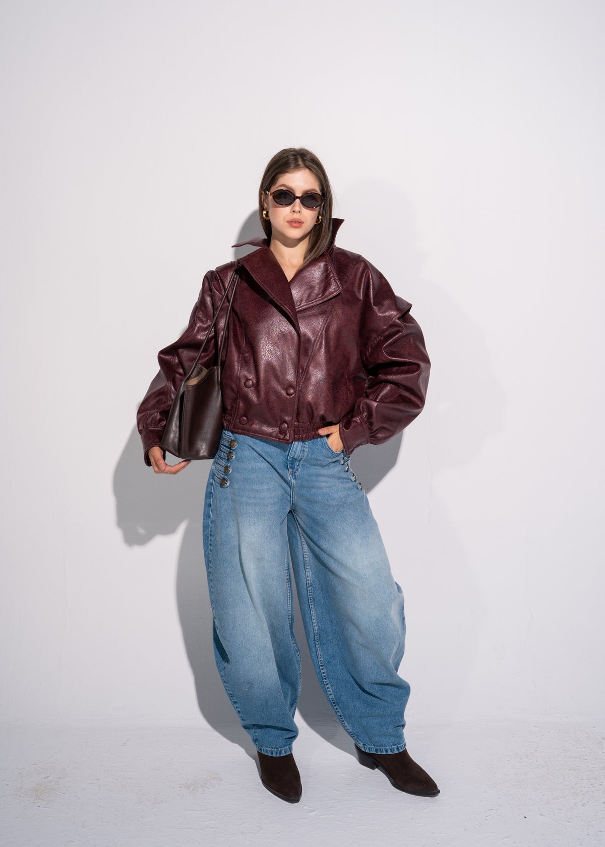Relaxed Fit Leather Jacket
