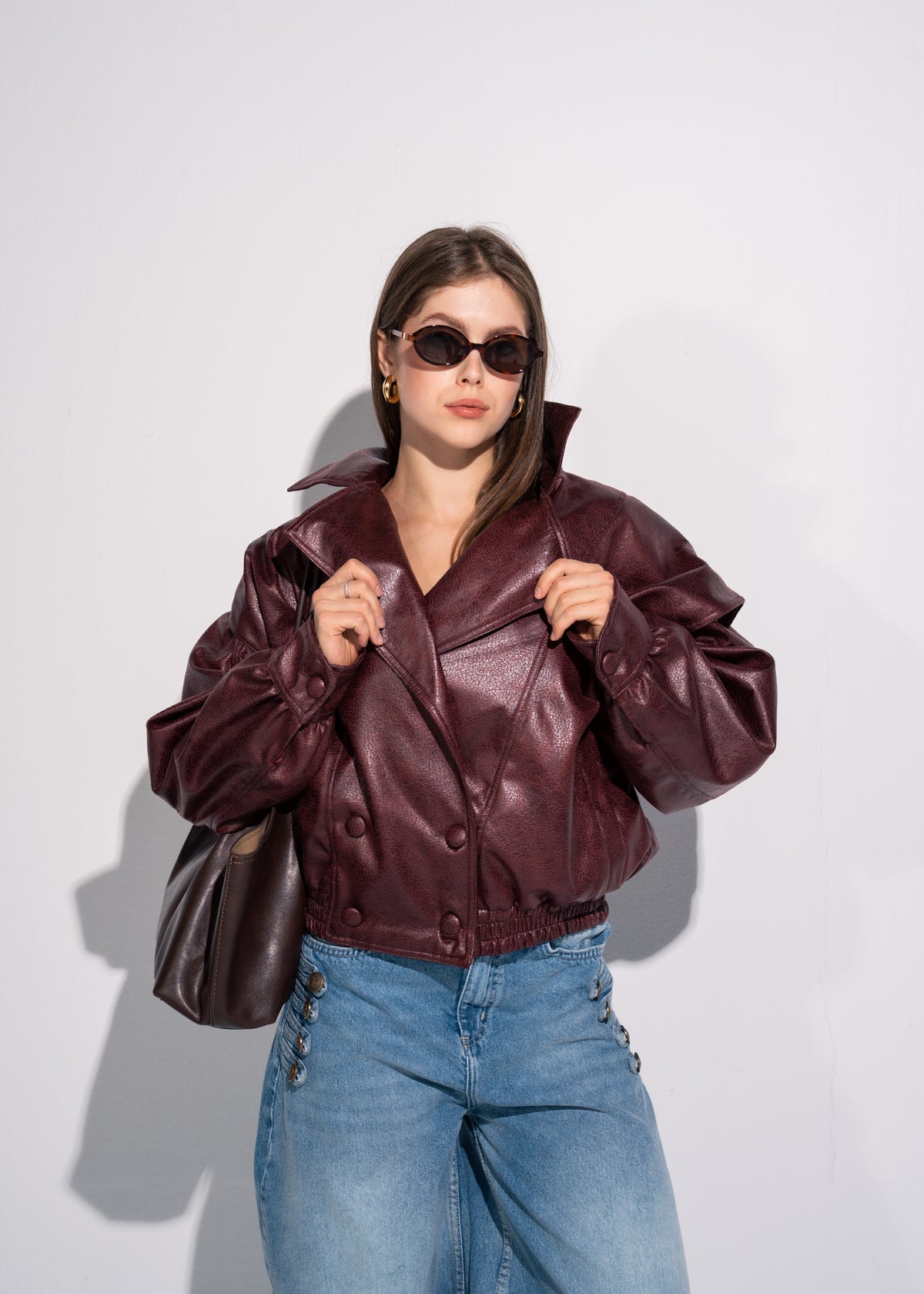 Relaxed Fit Leather Jacket