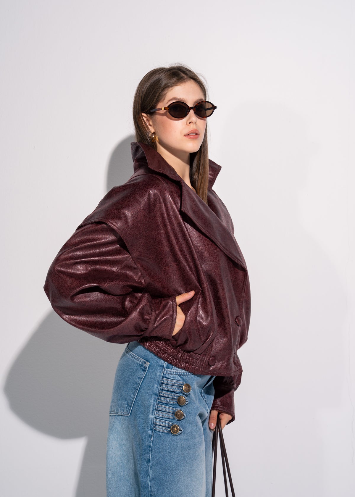 Relaxed Fit Leather Jacket