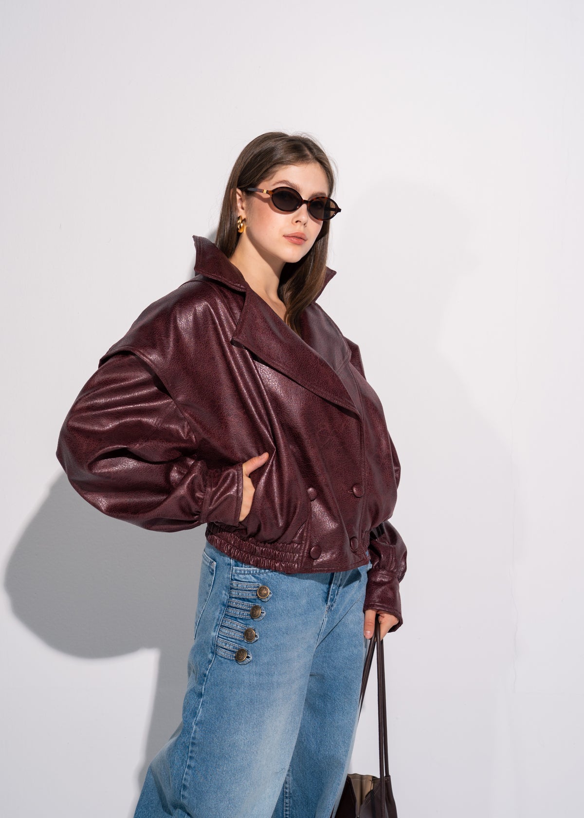 Relaxed Fit Leather Jacket