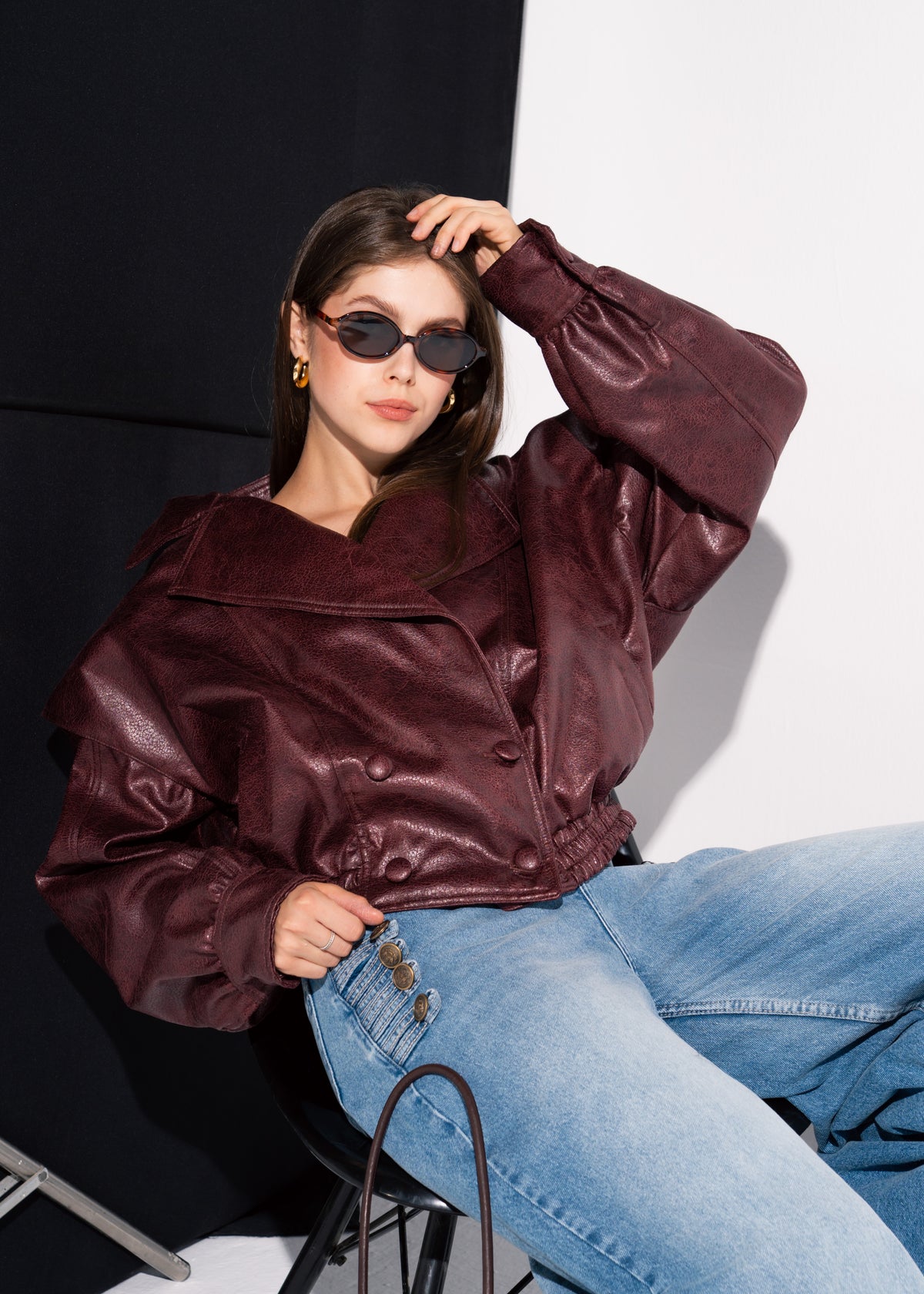 Relaxed Fit Leather Jacket