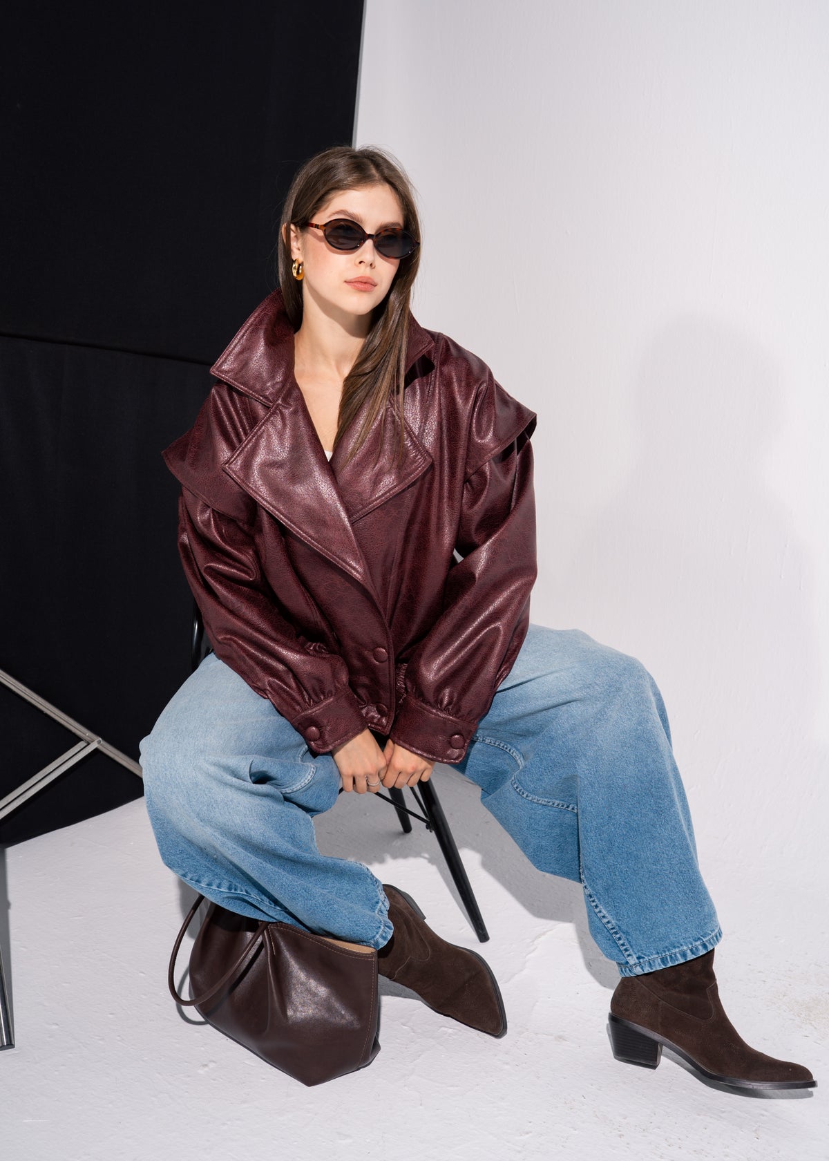 Relaxed Fit Leather Jacket