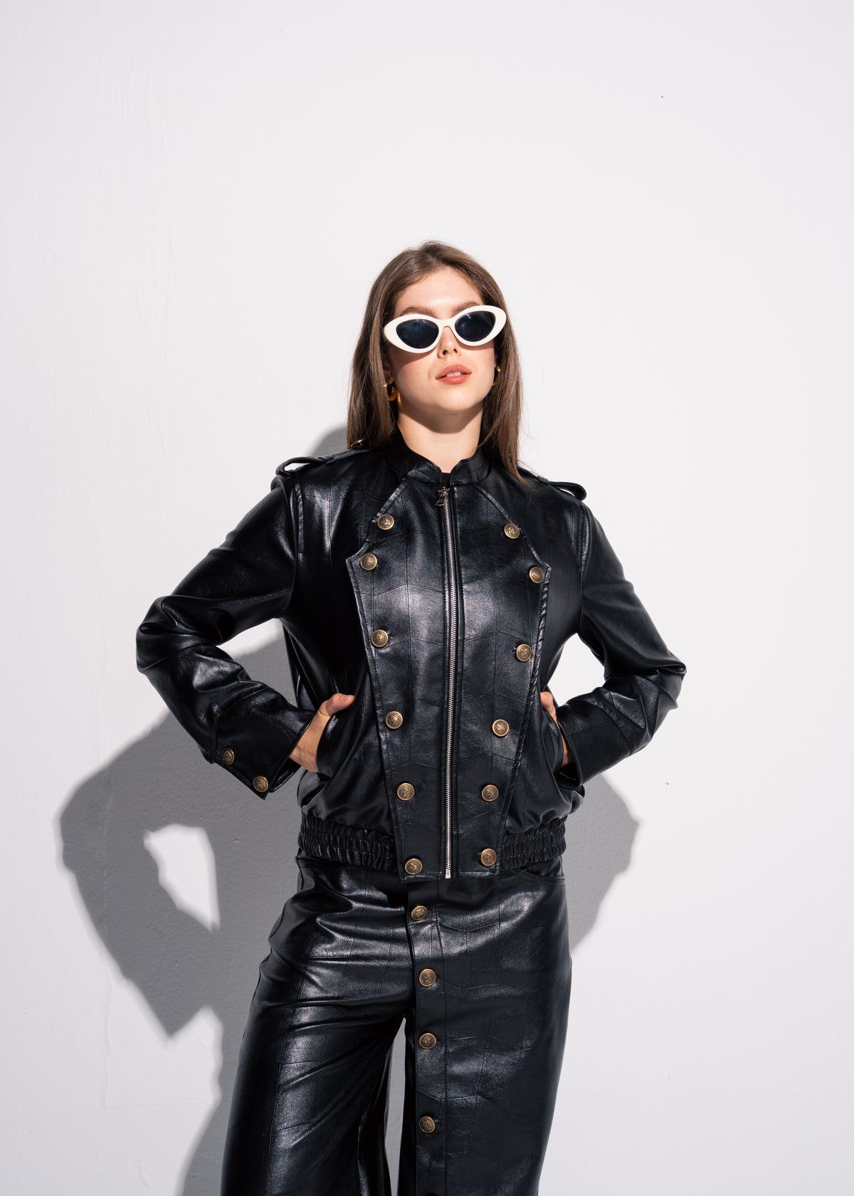 Buttoned Leather Trousers