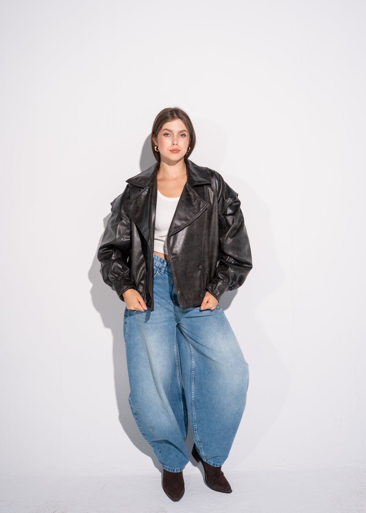 Relaxed Fit Leather Jacket